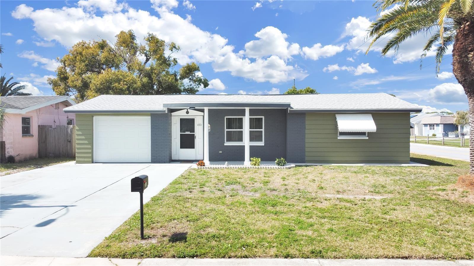 Wow! must see completely renovated home on corner lot with 2 bedrooms, 2 baths, (2nd bath in garage, originally built to suit VA's) there is an additional bonus room that can be a 3rd bedroom, office or flex room, oversized one car garage, enclosed sunroom with impact windows, located in a highly desirable and sought after community of Beacon Square. Everything updated, no short cuts, meticulously detailed with beautiful accent walls, modern trending colors, GE appliances, solid wood grey shaker cabinets with lazy Susan for easy access, quartz counter tops with full backsplash to show off an elegant sleek look. As you entertain at your serving island, your farm sink with workstation will allow your food prepping a breeze. Home features new purple board in all wet areas, hall bath is a show piece with floating vanity, dual sink, step down into your sunken oversized model home shower with dual rain shower heads and frameless sliding glass doors, new waterproof full floating luxury vinyl plank tiles throughout whole house. Big plus for this location is public sewer and city water NOT septic, underground utilities so less chance of power outage during storm or hurricane, All this designed with you in mind, new energy efficient 3-ton HVAC, fully insulation in attic to reduce electric bill, upgraded electrical service panel, new electrical outlets, new switches, new recess lighting, roof replaced in 2023, upgraded energy efficient windows in bedrooms and living areas, newer overhead garage door by Precision Doors. Fresh interior and exterior paint and landscaping for attractive entry way into your new home. Front and rear yard space for outdoor grilling and gardening. Owners have gone above and beyond with too many extras to mention. Community features civic association with club house and pool for a small membership fee. per year which is optional, go to website for full info and membership ``www. bscafl. com``, Anclote Gulf Park with beautiful beaches and romantic sunset in the evenings, Anclote River Park with dog walk, Key Vista Nature Park. Easy drive to famous Sponge Docs, Tampa and St. Petersburg. Lots of shopping and dining areas for your enjoyment. Bedroom Closet Type: Built In Closet (Primary Bedroom).