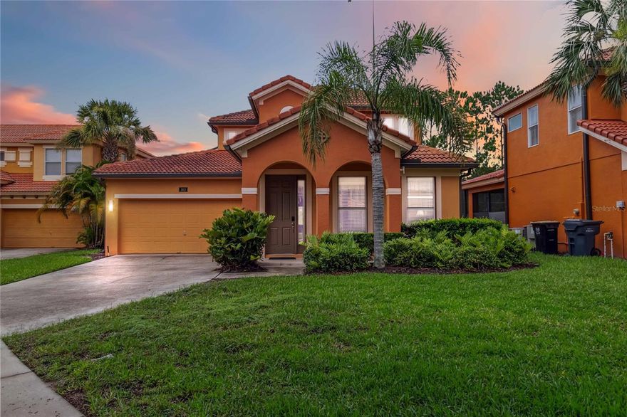 ** INCREDIBLE VALUE HOME IN WATERSONG**. What an amazing OPPORTUNITY!! Stunning LUXURY SHORT TERM RENTAL home in the gated community of Watersong in Davenport. Professionally decorated. This home has EVERYTHING needed for the perfect vacation or winter residence. There is a wonderful sociable floor plan with numerous areas for relaxation and enjoying the relaxing Florida lifestyle. Converted garage is a LARGE AIR-CONDITIONED,SUPERHERO THEMED THEATER ROOM specifically designed for enjoying the big screen and making wonderful vacation memories and also includes a pool table. The first-floor features two masters suites in addition to a well-designed kitchen, family room area and dining area. The kitchen and open plan family room enjoy great views of the pool and green space to the rear. The second-floor features one master suite and two bedrooms with a Jack and Jill bathroom. 65" TVs in each master bedroom.76" ROKU TV in the game room.The HEATED pool with a built-in spa has wonderful views of the trees and greenspace to the rear of the home  NO REAR NEIGHBORS for privacy and convenience. This is the perfect home to make vacation memories with the potential for investment income! The Watersong community HOA includes many amenities for discerning guests such as 24-Hour Manned GATED SECURITY Access, Professionally Managed HOA, Cable & WIFI, Private 7,600 sq' Clubhouse & Amenity Center, Zero Entry Resort-style Pool, Fitness Center, Sand Volleyball Court and playground. This community is tree lined and peaceful resort retreat located a short drive from Disney and Orlando’s top attractions. Only 90 minutes from the beach and within easy reach of National parks, Lakes and all that central Florida has to offer. Dining, shopping and a multiplex movie theatre are all nearby at Posner Park and Champions Gate. Reunion, Providence & Champions Gate are close by for golf enthusiasts and there is an awesome Day Spa at the nearby Omni resort for some pampering! Call today for more information and to schedule your showing!