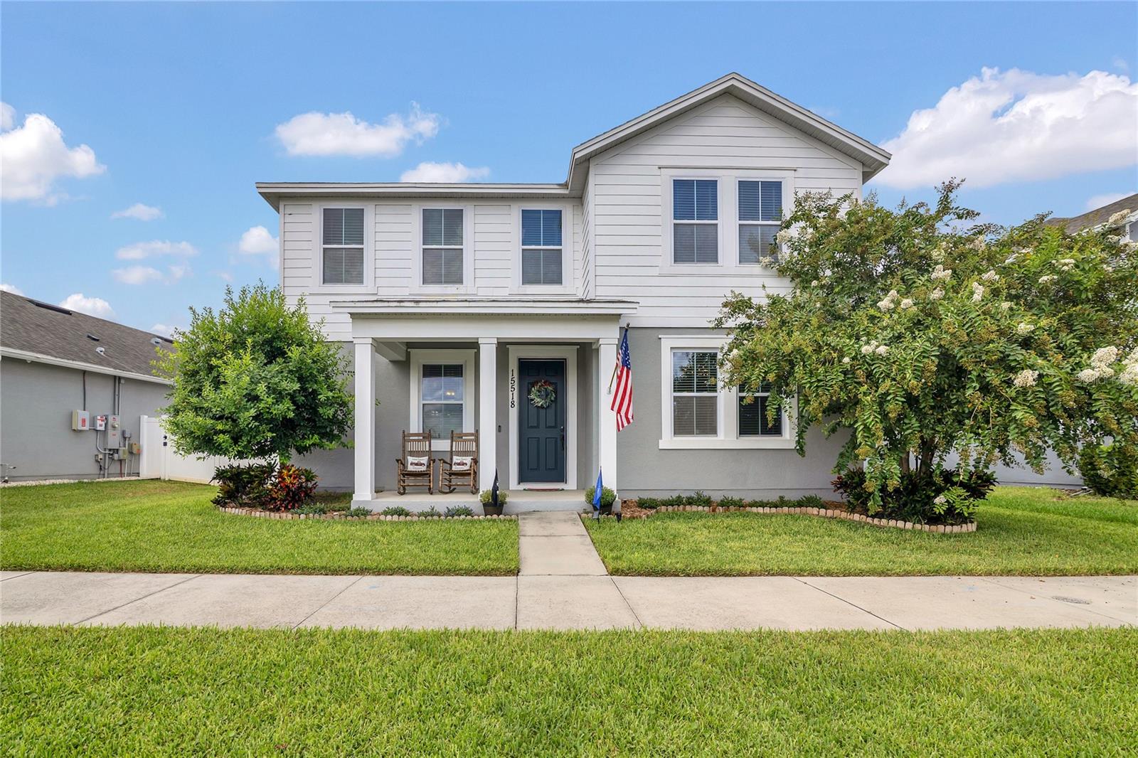 Beautiful 4BR, 3.5 BA two story home in the heart of Hamlin in Horizon West. The open floor plan features laminate flooring on the entire first floor, high ceiling and lots of natural light. The kitchen offers 42" cabinets, stainless steel appliances, quartz countertops, gas range, and a huge island. The 4 bedrooms are upstairs with the primary featuring and en suite bathroom and large walk-in closet. Two additional bathrooms, the laundry room and a bonus area complete the upstairs. Fenced backyard and screened in covered patio. Walk to great new shops and dining, close to the Orlando Health Horizon West Hospital. Top rated schools. Easy access to 429, which can take you anywhere quickly in Central Florida.