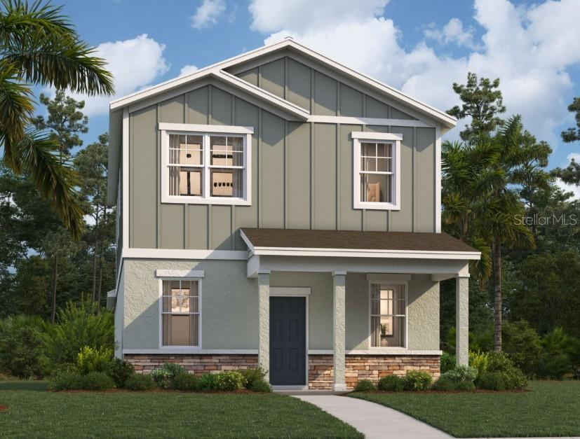 One or more photo(s) has been virtually staged. Under Construction. Stanley Martin builds new construction homes in the Brack Ranch community in St. Cloud, Florida. This neighborhood is ideally located midway between downtown Orlando and the beaches of Florida's east coast. You'll have the best of both worlds- the excitement of the city and the tranquility of the coast right at your fingertips. Downtown Orlando and its famous theme parks are just 25 miles away, and I-95 is only 35 miles away, making for an easy commute. With easy access to SR-417, SR-528, US-192, and Florida's Turnpike, your commute will be a breeze. Plus, with Orlando International Airport just a 15-minute drive away, travel is a breeze. It's not just about the surroundings: Brack Ranch is packed with amenities designed to enhance your lifestyle. Take a dip in the pool, relax in our clubhouse, or explore the many hiking trails.
Stanley Martin presents the Newcomb, a new two-story single-family home design with a smart open-concept layout, a two-car rear garage, and energy-efficient features ideal for both entertaining and relaxing. On the first floor, enjoy a spacious kitchen with a walk-in pantry for extra storage, a dining area, a living room, and a powder room, plus a covered lanai. Upstairs, explore a primary suite with a walk-in closet, a bathroom with a double vanity, and a conveniently located laundry room to avoid carrying laundry. Enjoy a flex room with endless storage and entertaining opportunities, along with two additional bedrooms upstairs for family or guests. The Newcomb strikes a harmonious balance between low-maintenance living and the spaciousness of a single-family home.