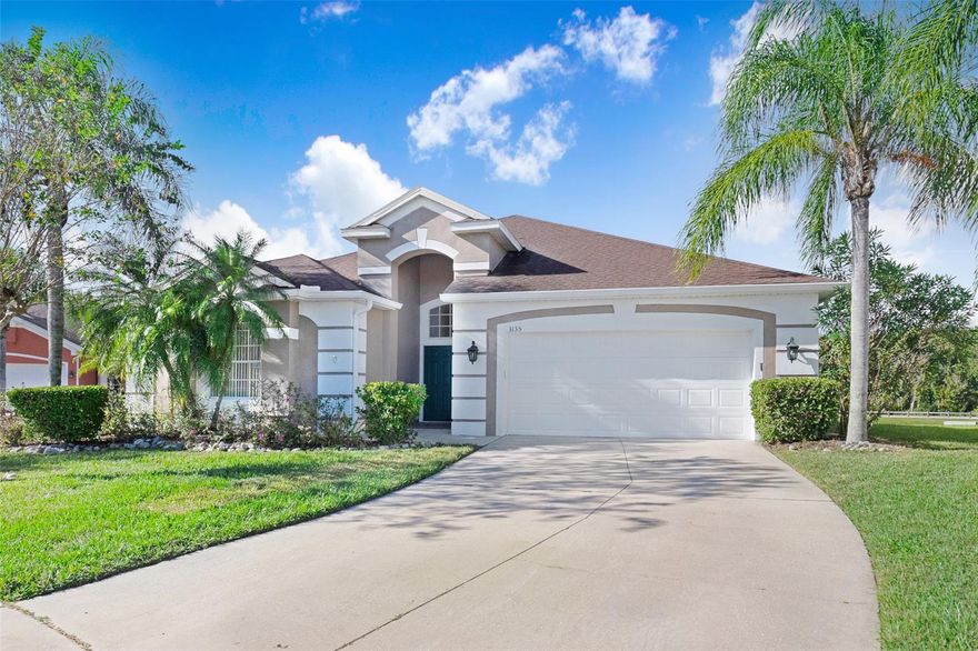 Welcome to your tranquil sanctuary, nestled within the prestigious gated community of Parkside Estates in the highly sought-after Stonefield neighborhood. This enchanting single-story residence features a rejuvenating pool and offers 3 bedrooms, 2 bathrooms, and nearly 3,000 square feet of meticulously designed living space. You'll find a combination of ceramic tile and wood flooring throughout the home, with soft carpet in two out of three bedrooms. The beautiful backyard offers a view of the private enclosed pool, overlooking hiking trails and a serene pond.

Set on a private lot with no rear neighbors, you'll be surrounded by lush landscaping and treated to tranquil pond waters and conservation views, complete with access to hiking and running trails. Upon entering through the welcoming front door, the high ceilings and sliding back door allow natural light to fill the interior. The open layout of the formal living and dining room creates an ideal setting for hosting gatherings with family and friends.

From the entrance, you'll discover the heart of the home – a harmonious combination of the living and dining rooms, seamlessly connected to a recently remodeled kitchen. The kitchen is equipped with modern amenities, including a dishwasher, fridge, range, disposal, and microwave. It boasts white wood cabinets, a pantry, a separate breakfast nook with views of your pool, pond, and hiking trails, and a convenient eat-in bar. Step outside through the sliding doors in the living room to access your private screened-in pool area, perfect for entertaining.

The master bedroom suite offers a walk-in closet and a spacious bathroom with double sinks, a large tub for relaxation, and a separate walk-in shower. The second and third bedrooms are generously sized, equipped with built-in closets, and share a well-appointed second bathroom with a tub and shower combo, as well as a vanity. The property also includes a laundry room and a two-car garage.

This home showcases several recent upgrades, particularly the newly enhanced kitchen completed in 2023, featuring a new stove, microwave, and dishwasher. The shingle roof was also replaced in 2018.

Parkside Estates provides an array of amenities, including a community pool, tennis courts, a playground, walking trails, a 24-hour fitness center, and a spacious clubhouse. The low monthly HOA fees cover lawn maintenance, pest control, and fertilizing, ensuring effortless upkeep of your property.

This location combines convenience with the vibrant lifestyle you desire. The Loop Outdoor Mall complex, featuring fine dining and entertainment options, is just a stone's throw away. Additionally, this area provides easy access to world-renowned attractions such as Disney World, Universal Studios, and SeaWorld, as well as major airports, highways, and roadways, including Osceola Parkway and John Young Parkway, ensuring quick access to I-4 and the 417.

Schedule your showing today to see this ready to move-in home.