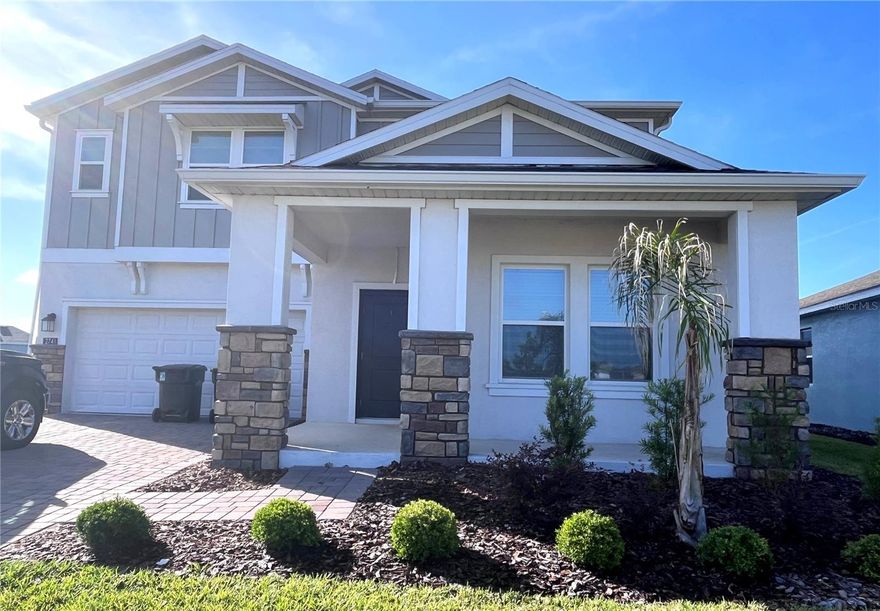 Stunning house in new community of Wellness Ridge, with a lot of upgrade, 5 bedrooms and 3 full bathroom, with office area, 3 car tandem garage. NO CARPET of the house. First floor has guest bedroom, second floor with big loft area, master bedroom with 2 walking closet. whole house painted with good quality popular designer color, tile and wood floor, ceiling fan with remote control in all rooms, improved light fixtures through out, second floor laundry room with washer, dryer and a lot of cabinets. Upgraded shelving in all closets. Huge backyard, full house gutter, enclosed screen in back lanai. Easy access to HW 50, Hwy 27 in Clermont to Avalon Road in Winter Garden easy access to shopping, restaurants. Community has resort-style pool, clubhouse, fitness center, tennis, pickleball, and basketball courts— enjoy life. Rent includes lawn care and internet package.