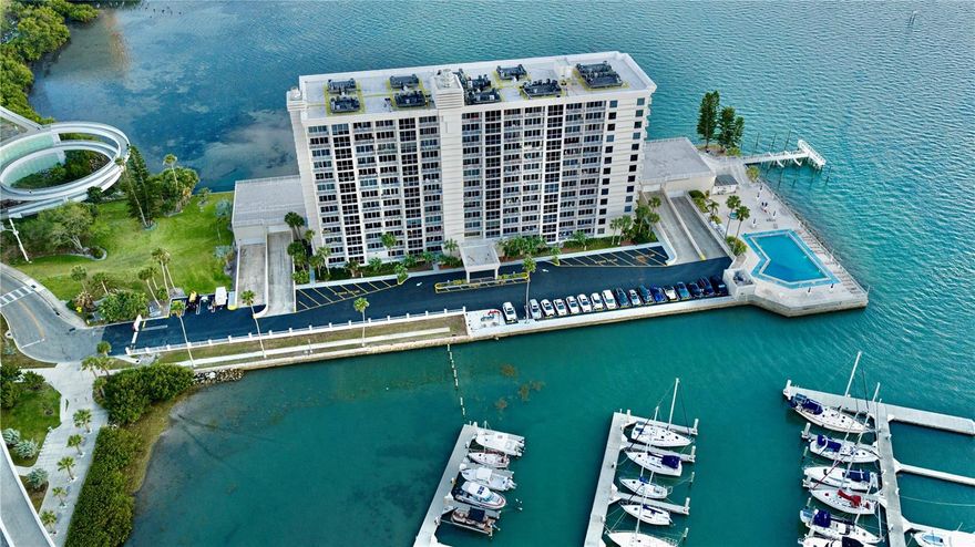 Experience the ultimate Florida lifestyle in this fully renovated, 11th fl sanctuary MOVE-IN READY AVAILABLE NOW at Pierce 100 Condominium. Nestled on a private peninsula, this stunning 2BED/2BATH condo features breathtaking, unobstructed views of the Intracoastal Waterway, Gulf of Mexico, and Clearwater Marina. FLOOR-TO-CEILING hurricane proof WINDOWS flood the OPEN FLOOR PLAN with natural light, highlighting modern finishes including VINYL WOOD FLOORING, STAINLESS STEEL APPLIANCES (STOVE, HOOD, DISHWASHER, MICROWAVE, REFRIGERATOR), QUARTZ COUNTERTOPS throughout, and convenience of a W/D in your unit.  Step onto your PRIVATE, SLIDING DOOR BALCONIES from either bedroom to enjoy morning coffee while watching dolphins play or taking in vistas of COACHMAN PARK, and the MEMORIAL CAUSEWAY.  As a resident, you enjoy unparalleled amenities: watching sunsets daily and fishing from a PRIVATE COMPOSITE WOOD FISHING PIER with a DEDICATE FISH CLEANING STATION, KAYAK & PADDLEBOARD LAUNCHES, PRIVATE PICNIC & GRILLING AREA, and a WATERFRONT POOL & SPA outdoors and indoors a BOARD ROOM for kayak/paddleboard storage and fishing rod closet, and the MONTE CARLO ROOM for social gatherings. Your condo association fee includes:  community property maintenance, BASIC CABLE, WATER, SEWER, and TRASH.  Situated just steps away from the Clearwater Harbor Marina, Downtown Restaurants, Memorial Causeway Bike Trail, and the Coachman Park Sound Stage, Splashpad, and Playground. Your unit also includes an assigned garage parking space and key FOB entry throughout the property. Schedule your private tour today to witness these spectacular views in person.