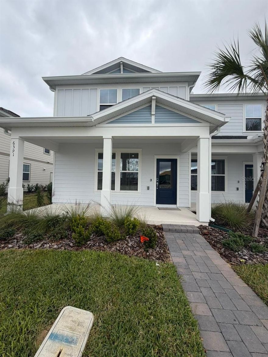 Brand New never lived in townhouse with a water view.  This property has a 2 car garage and a large parking pad in the rear. Location,Location,Location. Close to everything, Winter Garden is a charming city with historic charm, modern amenities, and a great community atmosphere. It’s perfect for families, and for outdoor activities.  There are so many choices of things to do: explore the streets downtown which are filled with local restaurants, weekly farmers market, unique shops.  Get on the West Orange Trail here and ride or walk for miles, it connects scenic parks and neighborhoods.  Best of all is the easy access to the major attractions like WDW, Universal Studios and Sea World.  It is walking distance to school, It is right off of the 429 and near a hospital and a new medical center. It is easy access to the 408,turnpike, 50 and 192.  This would be a great home for a family or even roommates.  The bedrooms are all upstairs leaving lots of living space and lovely new kitchen downstairs.  You have a great water view across the road for an unobstructed view from your Ensuite.