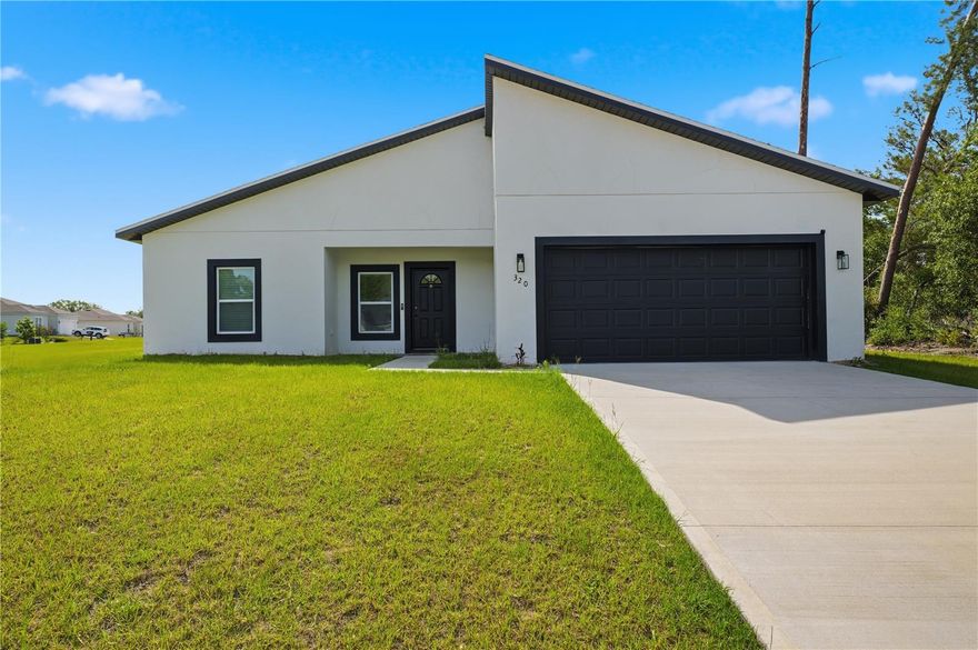 Come see this one-story home built in 2024 on a beautiful, oversized corner lot with no neighbors on either side. This modern 4-bedroom and 2-bathroom home boast 9-foot ceilings and an open split floor plan with beautiful laminate flooring throughout! The kitchen has an oversized island with granite countertops and stainless-steel appliances. A stunning primary bedroom with duel walk-in closets, a bath with a free-standing tub, large separate shower, double vanity and natural stone floor. DON'T MISS THIS OPPORTUNITY TO MAKE THIS YOUR HOME!!