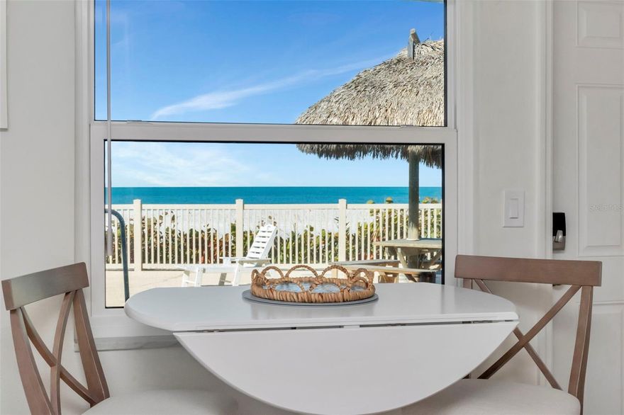 This is true ground-floor Gulf-front living in quiet, residential Belleair Beach — no stairs, no elevators, nothing between you and the water!!   

The building offers just 15 total residences, 7 on the ground level — and only 4 enjoy direct beachfront access. Among those four, this residence occupies one of the premier beachfront positions in the building, with effortless walk-out access to both the private beachfront pool and the Gulf.
Completely rebuilt from the studs out following Hurricane Helene, this home represents a true interior reset. All finishes, appliances, cabinetry, and systems are new, delivering modern reliability within a boutique beachfront setting. The interior is pristine and thoughtfully curated in refined coastal tones, featuring custom cabinetry and an updated bath. Every detail is intentional and meticulously maintained.
Offered fully furnished and impeccably turn-key — furnishings, linens, dishes, and décor included — allowing for immediate enjoyment. Short-term rentals are permitted, providing flexibility for personal use or income potential.
Recent building enhancements include a new 2024 metal roof and a professionally repainted exterior completed within the last month, lending the property a crisp, refreshed presence that reflects the care invested throughout. New landscaping and updated pool furnishings are scheduled for installation, further elevating the private beachfront setting. HOA coverage includes reserves and master insurance, including flood insurance, providing rare confidence in beachfront ownership.
A ground-floor beachfront opportunity that rarely comes to market!