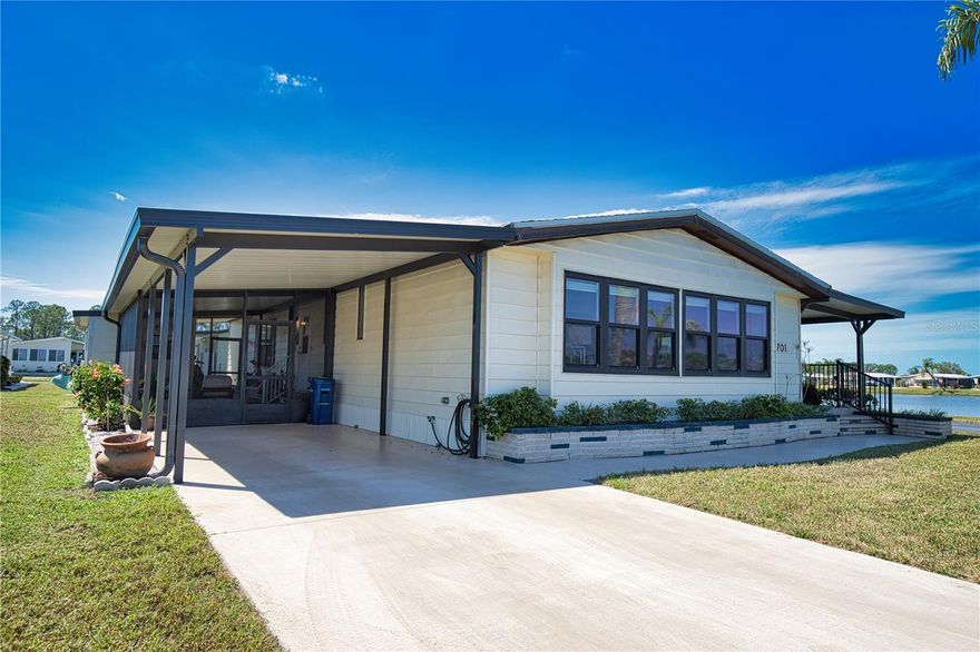 If you’re seeking a luxurious home with breathtaking lake views, look no further! From the moment you enter, you’ll be captivated. The welcoming entryway with built-in desk for your home office use leads to a spacious updated kitchen and family room featuring a stunning center island and ample cabinet space. The kitchen boasts new appliances, granite countertops, glass tile backsplash, and newer cabinets with soft-close drawers.  The cozy family room flows into an exquisite under-air Florida room, perfect for entertaining.  With three walls of windows overlooking one of our largest lakes, this will be where you and your guests will choose to spend most of your time!   For more formal occasions the elegant living room and dining room offers sophistication with water views.  The primary bedroom is a serene retreat with a walk-in closet and flows into an updated ensuite bathroom that includes double sinks and a tiled walk-in shower.  Guests will feel pampered in the comfortable guest bedroom with a walk-in closet and an updated Jack-and-Jill bathroom.  This exceptional home truly embodies the Florida dream! Shell picture on east wall of living room does not convey.  Key features include a Kitchen Reverse Osmosis System, a new shingle roof (2023), new A/C (2022), and new water heater (2022).  The home is being offered partially furnished, ready for your personal touch.

Welcome to La Casa, an enchanting community where 974 exquisite homes are beautifully set among native trees, surrounded by spacious common areas and eight serene lakes. Our generous 60 by 80-foot lots provide your ideal space.  Perfectly located between Sarasota and Fort Myers, La Casa is a boater's paradise with direct access to the stunning Gulf of Mexico. Enjoy easy access to shopping, sightseeing, golfing, and fishing, all while immersing yourself in the rich culture of Southwest Florida.  Experience the warmth of Southwest Florida’s winters in a relaxed environment, far from the east coast hustle. Our lush, mature landscaping reflects the dedicated care of residents and management.  La Casa features some of the finest pools in the area, including our magnificent 40 by 60-foot swimming pool, maintained at a delightful 87 degrees, and a cozy 20 by 40-foot pool nestled between the clubhouse and Activity Building, both with inviting hot tubs.  Stay connected with our complimentary Wi-Fi at the Clubhouse, Activity Building, and Recreation Hall while you soak up the sun.  La Casa is a family-friendly haven where you can enjoy tranquility while remaining close to vibrant attractions. Come visit our charming oasis and discover why La Casa is the ultimate destination for snowbirds and year-round residents!