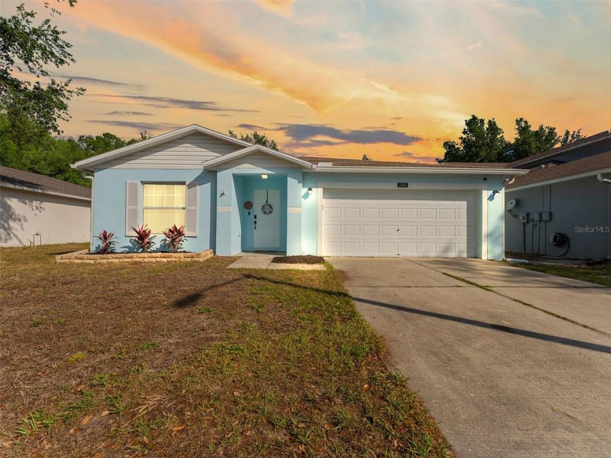 Welcome home to this beautifully updated 4-bedroom, 2-bathroom residence nestled in the highly desirable community of Ashley Lakes and in an A rated school district, just minutes from SR-54, the Suncoast Expressway, and an abundance of shopping and dining options. This thoughtfully upgraded home offers both peace of mind and several upgrades, featuring a newer roof (2020), exterior paint (2021), water heater (2022), new AC motor fan, enhanced energy with a solar attic fan (2021) and additional attic insulation (2023/2024). Step inside to find new luxury vinyl plank flooring throughout the entire home, complemented by updated tile in the kitchen that includes shaker-style cabinets, beautiful backsplash, granite counters, and stainless steel appliances. The spacious, open layout is ideal for entertaining, with a large living room that flows seamlessly into a bright kitchen and generous dining area—all overlooking a serene backyard and pond view. The custom primary bathroom remodel (2026) is a true standout, featuring a full repipe in the shower, bath, and vanity, along with elevated finishes that create a spa-like retreat. The guest bathroom has also been refreshed with an updated vanity and flooring. All four bedrooms are generously sized, offering flexibility for guests or a home office. Outdoor living is just as impressive with a fully enclosed vinyl-fenced yard and low-maintenance turf, creating the perfect space to relax, play, or entertain while enjoying peaceful water views. Located just steps from two neighborhood parks and playgrounds, this home offers both convenience and lifestyle. With its extensive upgrades, functional layout, and prime location, this move-in ready gem is one you won’t want to miss!
