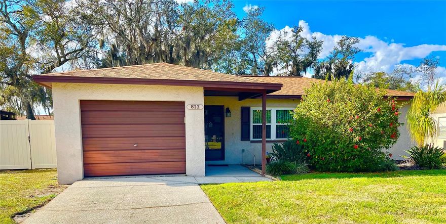 This is it! NO HOA! One owner home that has been meticulously maintained and shows it! Owner has receipt binder and details dating back to build date. Newer roof, AC, and hot water heater. Kitchen has granite countertops and the appliances are just a few years old. Upgrades to electrical panel box done and a surge protector installed for it also. Fenced back yard with trees is peaceful and includes a workshop with electric. Workshop roof replaced in 2020. Excellent price point makes this a great starter home or perfect second home in sunny Florida. Come take a look.