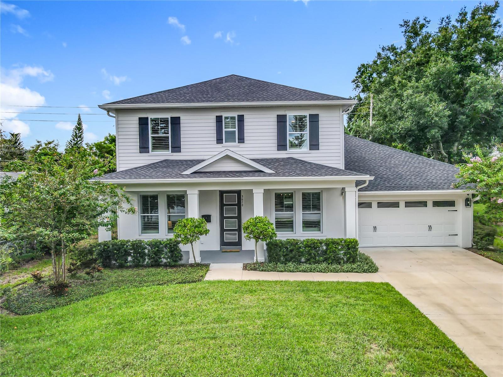 Beautifully designed David Weekley Timberlark with thoughtful upgrades throughout. A welcoming front porch leads to a private office and an open-concept living space. The chef’s kitchen features GE Café appliances (Advantium oven, induction cooktop), a cozy kitchen nook, and opens to a bright living area with custom built-ins, floating shelves, generous storage, and a charging drawer. Upstairs, you’ll find 3 bedrooms plus a spacious loft with two-step entry and a built-in showcasing bookshelves, floating shelves, cabinets, and a decorative fireplace. The owner’s suite offers an oversized walk-in shower with a waterfall and standard shower head. RevWood flooring, plantation shutters (front), and a drop zone/book bag rack add both style and function. The backyard boasts Delaturff astroturf (installed 2024), lush landscaping, and a half bath opening directly to the yard—perfect for a future pool.
