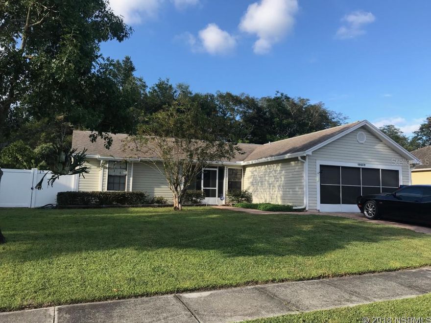 Well maintained one owner home with brand new tile in living and dining rooms. Very open split floor plan with vaulted ceilings and remodeled 2nd bathroom. Laminate floors in bedrooms 2 and 3, eat-in kitchen, Brand new a/c July 2018. Master bedroom has a walk in closet and remodeled bathroom. Living room has french doors that lead to a 38x12 screened porch, outside patio 10x12, mature landscaped fenced backyard. Storage shed 12x16, Boat cover 10x23 and parking on side of home for RV. Newer driveway pavers. New paint in garage. ;Water: City