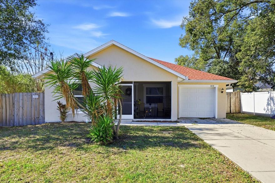 Built in 2017, this 3 bedroom, 2 bathroom with 1 car garage is tucked away near the Hillsborough River and just north of Seminole Heights! Enjoy your split floor plan with both guest bedrooms opposite the primary. Your living space flows seamlessly into the dining area and kitchen where you'll find stainless steel appliances and your sink overlooking your fenced-in backyard. Enjoy your mornings drinking coffee on your screened-in front porch or settle down in the evenings on the back patio.  Minutes to hopping on Interstate 275 making an easy commute to Downtown Tampa and Tampa International Airport. You're also just 5 mins away from Busch Gardens and 10 minutes to the University of South Florida and Moffitt Cancer Center. Nearby at Rowlett Park you'll find walking trails along the Hillsborough River, tennis and pickleball courts, softball and baseball fields, fishing, canoe launch, dog park + more!