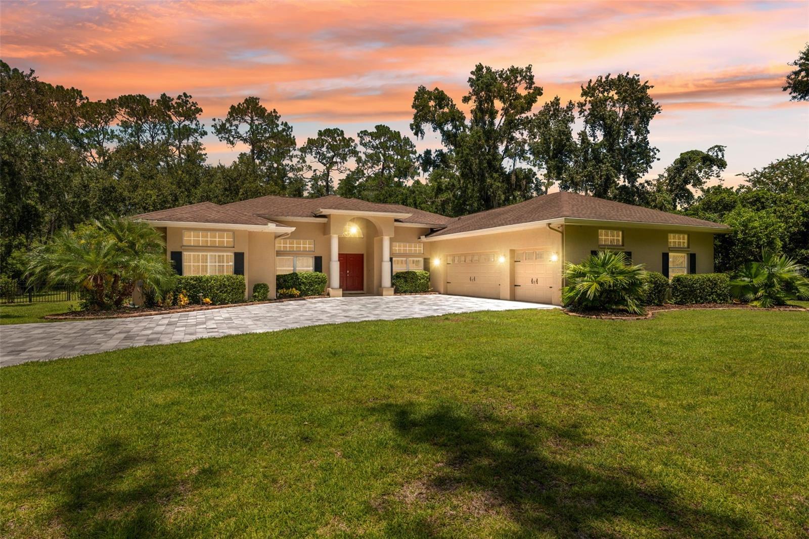 Welcome to this 4 bedroom, 3.5 bathroom home situated at the end of a private cul-de-sac with only two neighboring homes. This beautifully updated residence in the gated equestrian community of Saddlewood offers the perfect blend of privacy, functionality, and thoughtful upgrades. The home is surrounded by protected land in both the front and back—guaranteeing no future development and offering peaceful views filled with local wildlife including deer, rabbits, turkeys, and a wide variety of birds.
Inside, you’ll find a host of upgrades designed for modern comfort, including a new air conditioning system (2023) with two functioning units and garage-ready installation for a third. Recessed lighting, crown molding, and a built-in entertainment center elevate the living space, while the kitchen nook features a custom built-in banquet with cozy cushions. The home also includes two beautifully renovated bathrooms, a Nest thermostat in the primary bedroom, a whole-home water softening system, New Roof 2016.
Step outside to your own private retreat featuring a fully remodeled pool and spa, a brand-new pool heater, updated screen enclosure, and fresh landscaping with privacy hedges. The new driveway (2024) and perimeter fence add to the home’s curb appeal, while a new well pump (2025), functioning sprinkler system, and outdoor lighting enhance practicality and charm. The oversized three-car garage is A/C install-ready, making it ideal for storage, a gym, or a workshop.
Located just minutes from I-75, The Grove, Krate, and Tampa Premium Outlets, the home offers easy access to daily conveniences and entertainment. It’s also near top-rated Advent and BayCare hospitals, and only a few miles from the future Orlando Health and Johns Hopkins Children’s Hospital. A brand-new Publix and Target are nearby, and you’re just 6 miles from Epperson Lagoon. Families will appreciate the A+ rated charter schools in the area and close proximity to St. Leo University.
This is a rare opportunity to own a serene, upgraded home in a sought-after gated community—where nature meets convenience, and privacy meets comfort. Schedule your private showing today!