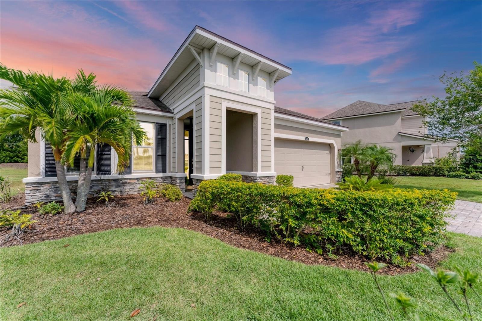 Don’t miss this incredible opportunity to own a stunning home in the highly sought-after #1 Multi-Generational Master Planned Community in the U.S., Lakewood Ranch. Nestled within the peaceful, maintenance free - gated community of Harmony Reserve—part of the vibrant Harmony at Lakewood Ranch.
This immaculate residence offers a beautiful Coastal and modern-inspired design and access to resort-style amenities that cater to both active and relaxed lifestyles. The property is a gorgeous 3-bedroom, 2-bathroom + den single-family home with a spacious, private, oversized lot at the end of a quiet half cul-de-sac, featuring a lush landscaped look that provides exceptional privacy and ample space to create your own backyard oasis. Inside, you'll find a bright, open floor plan that feels like a model home, with stunning distressed wood plank porcelain tile throughout the main areas, plush upgraded carpeting in all bedrooms, and elegant Sonoma Style linen-finish cabinets complemented by upgraded Marble Mist Zodiac-Quartz countertops in the kitchen and bathrooms with fresh interior paint throughout.
Recent upgrades include a stylish dining room chandelier, modern ceiling fans, contemporary fixtures and newer Top of the line Samsung appliances throughout the home. The primary suite boasts a tray ceiling, sliding doors leading to the screened lanai, large walk-in closet and an ensuite bath with a double-sink raised vanity, a relaxing soaking tub, and a glass separate shower—perfect for unwinding. The chef’s kitchen features 42” cabinets with crown molding, a beautiful Subway tile backsplash, an oversized island with a large single-bowl sink, and an open design that keeps everyone connected. The versatile den with double French doors offers an ideal space for a home office, homeschool room, or quiet retreat. The spacious laundry room includes newer oversized Samsung washer and dryer, built-in custom shelves, cabinets, and a utility sink for maximum organization, while ample storage is found throughout the home.
The 2-car garage is finished with new epoxy floors, built-in overhead shelves, and a utility sink. Additional features include a whole-house water system, tankless water heater, and UV light in the HVAC for cleaner, healthier air. Walking distance from the areas top rated schools. This beautifully upgraded home combines luxury, functionality, and privacy in a premier community setting—truly a perfect place to call home. Schedule your private tour today and seize this exceptional opportunity!