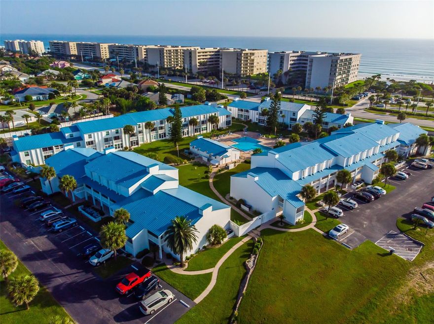 This a RARE OPPORTUNITY to own a Beacon Point condo in desirable Ponce Inlet Florida.  This furnished condo offers a full kitchen, living room, porch, laundry, and half bath downstairs along with 2 ensuite bedrooms upstairs with their own bathrooms.  This unit has had lots up updates including a New A/C unit in 2018, New vinyl plank flooring in 2018, New toilets 2018, New refrigerator 2019, New kitchen backsplash, and the complex overall had a new metal roof installed 2 years ago.  This unit is ideally located, offering relaxing views of the pool with the ocean only steps away.  Beacon Point offers the largest community pool in Ponce Inlet, deeded beach walkover, low HOA fees of only $380/month, community bike rack, and allows for 2 pets per unit.  Walking distance to the North Turn restaurant, ice cream parlor, and 7 Eleven.  Life is simple here!  Relax or play...you decide.  Come live the Florida Life! ;LocationDescription: Condo ;Water: City