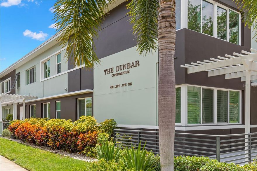 Located in the heart of the Old Northeast, just 3 blocks from the waterfront with close proximity to vibrant downtown St. Pete! Rare opportunity to rent a nicely updated condo on the second floor at the Dunbar, a small community of only 12 units. This unit has been updated to include a private washer and dryer in the unit. Have a large item, help yourself to the community laundry on site. There is one off street and assigned parking spot but ample on street parking nearby. Take a stroll or bike ride along the North Shore waterfront nearby or visit the community pool, dog park or Straub Park for outdoor concerts and events. This community is pet friendly with one small pet allowed. Don't miss your chance to call this place home!