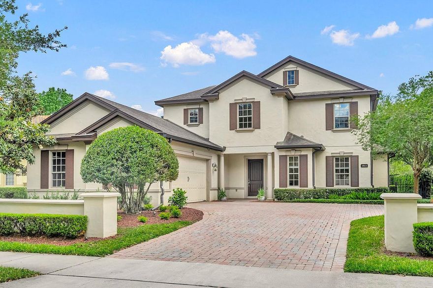 Nestled within the highly sought-after Windsong community in Winter Park, this thoughtfully designed residence presents the perfect balance of functionality, comfort, and elevated indoor-outdoor living. This move-in ready home is sure to check all the boxes with 2 NEW HVAC units (2025), a downstairs Primary Suite, a convenient 1st floor private office/flex room, 2nd floor loft & bonus room, plus a private backyard oasis complete with a full summer kitchen, covered rear lanai, and saltwater pool with a heated spa.
The large, covered front porch welcomes guests into a foyer that opens to a spacious and well-orchestrated floorplan. Just off the entry sits a versatile office/flex space, providing the perfect setting for a private workspace or playroom, while a conveniently located powder bath serves visitors with ease. The foyer unfolds with effortless flow into the heart of the home, where an expansive living room is designed for both everyday living and entertaining.
The open-concept kitchen is both functional and refined, featuring a natural gas cooktop, built-in double ovens, and adjacent sunny dinette that overlooks the backyard and pool, creating a casual dining space filled with natural light. On the opposite end of the kitchen, a large walk-in pantry offers tons of storage, and a butler’s pantry/dry bar seamlessly adjoins the large dining room—ideal for hosting gatherings with a polished, intentional flow.
At the rear of the living space, expansive stacking glass sliders open to the rear covered lanai, extending the living space outdoors. Enjoy space for dining, lounging, and entertaining with a full summer kitchen that includes a large gas grill, double gas burners, a sink, beverage fridge, and storage cabinets. The backyard beyond creates a true retreat that embodies the Florida lifestyle, where a heated spa overflows into a beautifully designed saltwater pool complete with a sun shelf, all wrapped in travertine decking, tropical landscaping, and a masonry wall for enhanced privacy.
Situated at the rear of the home, the well-appointed primary suite offers a quiet escape with generous proportions, dual walk-in closets, and a sensible primary bath with split vanities, a soaking tub, separate shower, and private water closet.
The main level continues with exceptional functionality, including a spacious laundry room lined with built-in cabinets for storage, and a 2-car garage with direct access to the side yard and overhead racks for additional storage capacity.
Upstairs, a thoughtfully designed 2nd level provides incredible flexibility, featuring a central loft for a reading or study area, a large bonus room that's perfect for a game room or secondary living area, three additional bedrooms - each with walk-in closets, two full bathrooms, and a linen closet, plus an additional storage/media closet.
This home is not just a residence—it’s a lifestyle. Windsong residents enjoy access to premier amenities, including multiple community pools, a splash pad, playgrounds, a clubhouse, and 2 community docks providing access to the Winter Park Chain of Lakes via Lake Berry & Lake Mizell. Ideally located just minutes from Park Avenue, Baldwin Park, and the vibrant Corrine Drive corridor, this property offers tranquility and convenience in one of Winter Park’s most desirable neighborhoods.