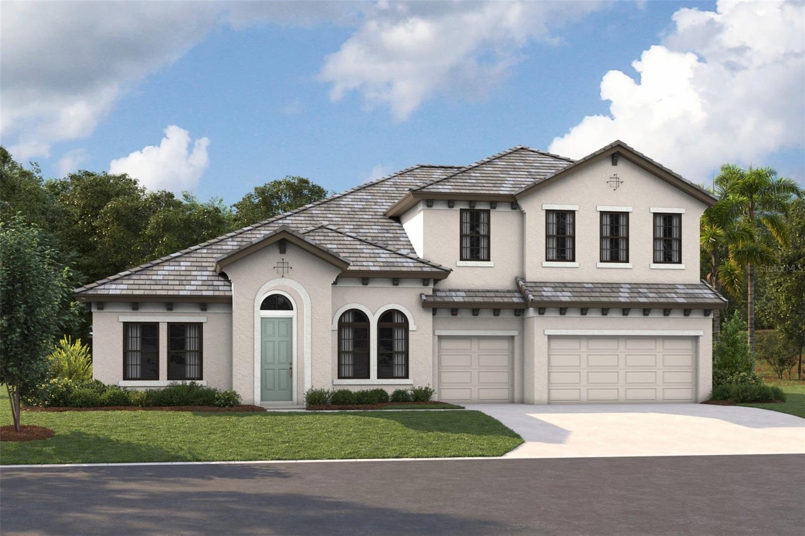 Under Construction. Key West II - Welcome to luxury living in Brandon, Florida! This magnificent Mediterranean-style home offers over 4600 sq ft of lavish living space, situated in an exclusive gated community with only 16 homesites and no CDD fees. Step inside and be greeted by the grandeur of 12 ft ceilings and top-of-the-line finishes throughout. The expansive open concept design seamlessly connects the dining area, grand room, and gourmet chef's kitchen, creating the perfect space for entertaining family and friends. With five bedrooms, four bathrooms, and two bonus rooms, there's ample room for everyone to spread out and relax. Need a quiet space to work or unwind? The den provides the ideal retreat. Outside, the Mediterranean front elevation exudes elegance, while the tile and paver driveway add to the curb appeal. Large sliding glass doors effortlessly blend indoor and outdoor living, providing the ultimate in comfort and convenience. This home also features a convenient pool bath, perfect for guests or quick access from the pool area. Plus, it's pre-wired for a future pool, giving you the option to add one later if desired. Located in Brandon, one of the most desirable areas in the Tampa Bay region, this home offers easy access to shopping, dining, and entertainment. Don't miss out on the opportunity to own a piece of paradise – schedule your showing today! Welcome to Hidden Lakes, a new home community located within the established neighborhood in Brandon, FL 33511. This community will feature award-winning floorplans from our Artisan Collection of homes and will come standard with tile roofs, paver driveways, and 75' wide homesites. Images shown are for illustrative purposes only and may differ from actual home. Completion date subject to change. Exterior image shown for illustrative purposes only and may differ from actual home. Completion date subject to change.