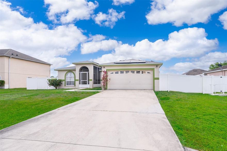 This cozy property is ready to be your home. Split floorplan with nice sized bedrooms and a 2 car garage attached. Tile throughout the whole house, spacious and beautiful fenced backyard, lot size of 8,011 sqft . This is a 3 bedroom, 2 bath you must see. Conveniently located close to shopping, restaurants, highway access, schools and more. Solar panels to save a ton on electricity. This house won't be on the market for long. Priced to sell. You have to see it!