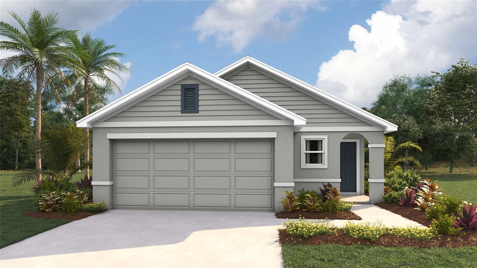 One or more photo(s) has been virtually staged. Under Construction. Experience a harmonious blend of comfort and functionality in this one-story, concrete block constructed home, meticulously designed to optimize living space through an open-concept layout. The kitchen is equipped for both efficiency and style with all stainless-steel appliances, including a range, built-in dishwasher, and microwave. The primary bedroom features an ensuite bathroom and walk-in closet. The Allex is complete with a state-of-the-art smart home system. This single-story haven ensures convenience and accessibility, providing a perfect balance of open space and purposeful design for a truly enjoyable living experience. Pictures, photographs, colors, features, and sizes are for illustration purposes only and will vary from the homes as built. Home and community information including pricing, included features, terms, availability and amenities are subject to change and prior sale at any time without notice or obligation. CRC057592.