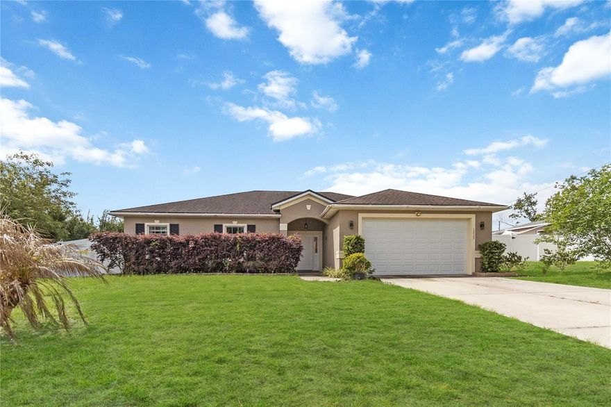 Come tour this refreshed, solar-powered 2018 Spanish Mediterranean home with recent upgrades! Enjoy low power bills without a solar system finance charge… SOLAR PANELS ARE PAID OFF COMPLETELY!  Upgrades include stainless steel appliances, new chefs kitchen with beautiful cabinets and granite counter tops, tile, and a fresh coat of interior paint.  Built in 2018, all systems are newer, with plenty of years of remaining life expectancy.  An irrigation system and 6’ white vinyl fence was recently installed to enclose the back yard.  Enjoy shade and relaxation in your private back yard on the recently built covered rear patio.  This single story home features an open concept floor plan with high ceilings, providing a comfortable , airy common living space.  Located close to Saxon blvd, enjoy easy access to I-4, restaurants and shopping.  Great fortune comes to those who TAKE IMMEDIATE ACTION when opportunity presents itself.  Come see your new home today!