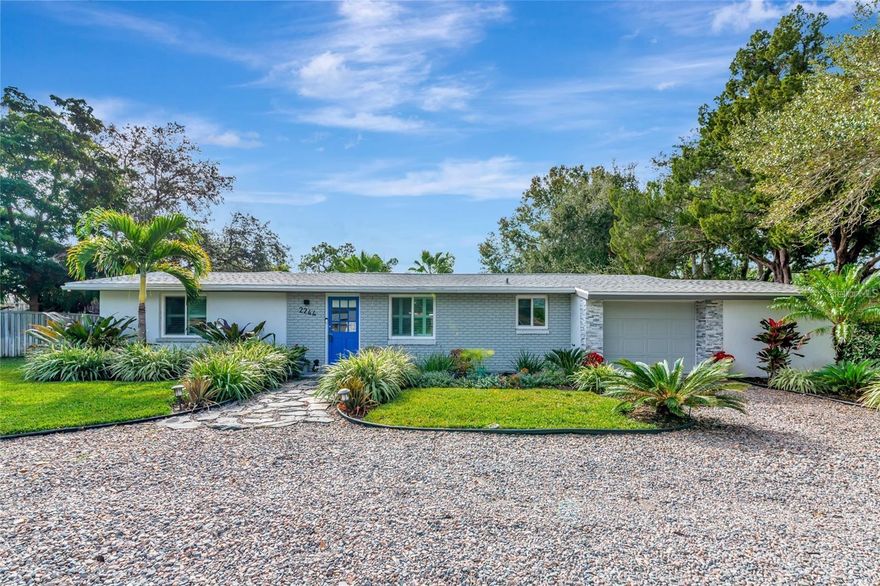 DOUBLE LOT.   SEE ATTACHED LETTER FROM COUNTY STATING 2 HOMES CAN BE BUILT ON PROPERTY.   HOME IS RENTED UNTIL JUNE OF 2026.  Will consider sale if interested but lease will need to be honored.  View Matterport Virtual Tour LINK 2 . Nestled in a secure, family-oriented neighborhood, the home's charm begins at the curb. The thoughtfully landscaped surroundings and inviting exterior set the stage for the warmth and comfort found within.  This 3-bedroom, 2-bath home underwent a thoughtful and complete renovation in 2020, ensuring every detail contributes to a welcoming atmosphere. Everything from the new roof, windows, doors, flooring, cabinetry, pool and landscaping was freshly upgraded. The heart of the home, the kitchen, is a chef's delight with high-end appliances, granite countertops, glass tile backsplash, soft-closing cabinetry and remote controlled custom lighting.  The primary bedroom offers a retreat of tranquility with a walk-in closet and a spa-like bathroom featuring an oversized tub, shower, and double sinks. 3rd Bedroom with seating area,  20 x 17 with its own door to patio / pool. An open concept layout allows for seamless transitions between spaces while French door in the family room draws your eyes outside and connects you with nature. As you step into the backyard, you're greeted by a true Floridian retreat. An in ground heated pool, jacuzzi, and ample space for play and relaxation create an ideal outdoor haven. The smart irrigation system, butterfly, herb garden, and fruit trees contribute to the vibrant landscape.. Both front and back yards feature automated lights, creating a magical ambiance as they illuminate at dusk. Convenience is key with this home's proximity to downtown Sarasota and 10 minutes to #1 Siesta Key beach.  Great dining near-by including; Geckos, Tripletail, Walt's Fish Market, Brine, Ruth's Chris and much more.   3rd Bedroom with seating area,  20 x 17 with its own door to patio / pool.  All Measurements approximate.  Buyer should review all room sizes.   PROPERTY CURRENTLY LEASED UNTIL 6/1/2026 AT $3,800/MO. + UTILITIES,   OCCUPANCY NEGOTIABLE.