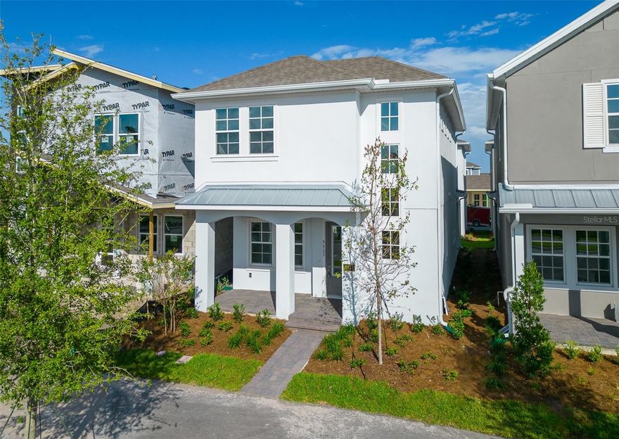 LARGE Buyer Incentive available. COMPLETE, New Construction home, 3 bedroom with additional 1 bedroom 1 bath garage apartment; perfect for extra investment income. This beautiful open concept home has a modern design with every feature you could want: 3 bedrooms, 2.5 baths, with a loft, and an extended patio! As you enter the foyer, you immediately notice the high-end finishes, open layout and countless upgrades. The High Ceilings and many windows provide an incredible amount of NATURAL LIGHT. The Kitchen, Dining & Family room area flow seamlessly as the Perfect Gathering Space for family and friends. The GOURMET KITCHEN has it all: light cabinets, quartz countertops, designer backsplash, stainless appliances, and a large island. Upstairs you will find the Master Retreat with Walk In Closet, dual sinks and quartz countertops, 2 more bedrooms, a full bath and loft space. Extend your entertainment outside to the HUGE Covered Lanai with tons of privacy in your Backyard, perfect for grilling and enjoying outdoor living with friends and family. Finally, there is a 1 bedroom 1 bath, fully upgraded garage apartment that has high end finishes for extra family to enjoy or for generating extra investment income.  Enjoy all of this with nearby park and lake views. Laureate Park is Lake Nona's premier community which includes FREE 1GB fiber internet, pools, fitness center, many beautiful parks, lakes, 40% green space and A-rated schools. Nearby are Lake Nona's Medical City, Town Center, USTA, KPMG and tons of retail shopping.