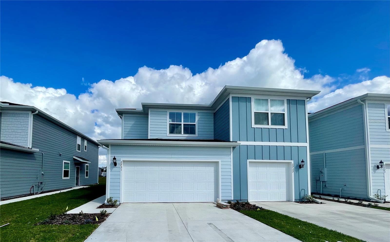 This charming end unit townhome has three-bedroom, two-and-a-half-bathroom and two car garage. The rent includes high-speed fiber optic internet and 75 cable channels. As you enter the home, you're led to the large kitchen and living area. The kitchen features stainless steel appliances, including a refrigerator, a dishwasher, a range, a microwave, and quartz countertops. Also on the first floor is the half bath for easy access for guests. Through the sliding glass doors in the living area, is the covered patio where you will enjoy a beautiful water view. Located on the second floor are the primary bedroom suite and two additional bedrooms. The primary suite includes a large walk-in closet, and the primary bathroom features dual vanities and a glass-enclosed standing shower. The additional bedrooms have easy access to the second full bathroom. Enjoy the community pool and cabana—easy access to major roads, shopping, schools, and entertainment.