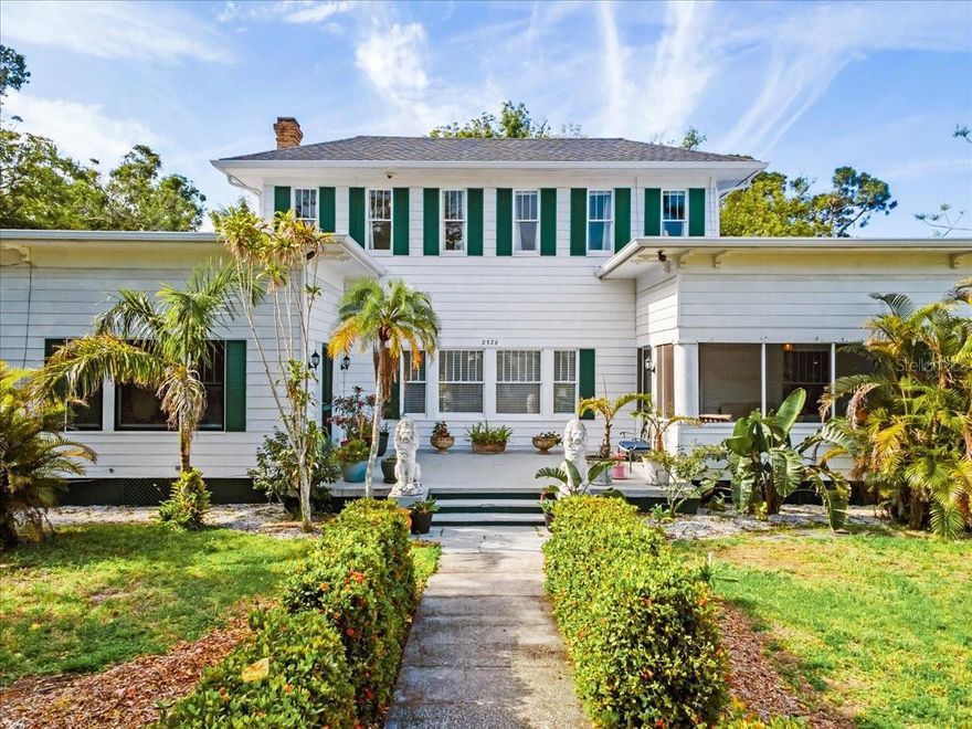 Come home to your oasis, a home distinguished by refined elegance and old Florida charm.
Built around 1928 as the personal residence of Dr Blake Lancaster, a local surgeon, painter,
and musician, this is no old house with a cookie cutter renovation. Move-in ready, the home
has preserved features and historic patina that combine with modern functionality for a light-
filled and joyful ambience. With spacious rooms and 10’4” ceilings, it is perfect for those who
love to entertain or host fun family gatherings, who seek a serene retreat or who crave a huge
canvas to express their creativity. Miraculously, many original features remain: gleaming heart-
pine flooring, 7’ mahogany veneer paneling, 4 original murals by Lancaster; arched ceilings,
carved pilasters, gilted carved pocket doors, impressive Art Deco light fixtures, a built-in
bookcase &amp; mahogany wardrobe. Renovations and updates (between 2020-24) include kitchen
and laundry with new LG appliances, bathrooms, window glazing, plumbing, electrical, new
roof, &amp; 3 new A/C units. Additions include a bespoke stained-glass interior door, ornamental
fence, &amp; backyard irrigation. A new 400 sq ft sunroom (2023) features ceiling-to-floor doors
that open onto the deck of a 29’ heated, saltwater pool with sun shelf + bubbler. Sweeping
views of the rear garden transport you to a leafy preserve, with winding nature trails, raised
garden beds, lush tropical trees, flowering vegetation, even insect hotels! An outdoor
chessboard with oversized playing pieces lend a European city park vibe; a climbing structure
created from lighter trees is a kids’ favorite. A 12x20’ custom shed (2022) is stylistically in step
with the house &amp; fully wired with A/C; it is used as workshop but could be converted into
pool house, art studio, or office. Two rooms in the house – the breakfast room and the former
east foyer, now a playroom – are also versatile and could be repurposed, and prior owners
used the study as a 4 th bedroom. So many options! Unlike many older homes, this one offers
great storage, including walk-in closets in every bedroom and a walk-in linen closet upstairs.
Main bedroom is downstairs. The home is solidly constructed on a raised foundation to
minimize risk of flooding. The rear lots (~.8 acre) are zoned residential, but options to develop
are almost limitless with city approval: homes for the next generation, in-law or Airbnb
cottages, a retreat center, a wedding venue. Or keep the entire property as it is, your oasis, an
escape that invites you to relax and play, that inspires you and draws out your creativity. A
copy of the history of the house conveys. Many furnishings negotiable, if turnkey is preferred.
This remarkable home is set in a diverse and friendly neighborhood, walkable to Olde
Manatee, the Bradenton Riverwalk &amp; Manatee River. Close proximity to public boat launch on
Braden River, golf courses, shops, restaurants, &amp; grocers. Minutes to downtown Bradenton,
Saturday farmers market, &amp; marina; 11 miles to world-class soft-sand beaches, 20 minutes to
SRQ airport or UTC mall, 30 to downtown Sarasota, 35 to St Pete, 50 to TPA airport. Discover
how old Florida can enliven your future!