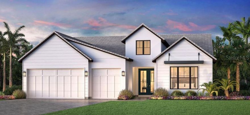 Under Construction. Estimated completion February 2026. The Selby Modern Ranch home is single-level living at its finest. The beautiful foyer welcomes you through double doors, showcasing stunning views of the main living space and rear yard. Embrace relaxation in the sun-filled great room that is bursting with natural light and is adjacent to the kitchen and casual dining area. The primary bedroom features dual walk-in closets and a spa-like primary bath. The alternate covered lanai provides ample space for outdoor entertainment, including your own pool and spa. Explore everything this exceptional home has to offer and schedule your appointment today.