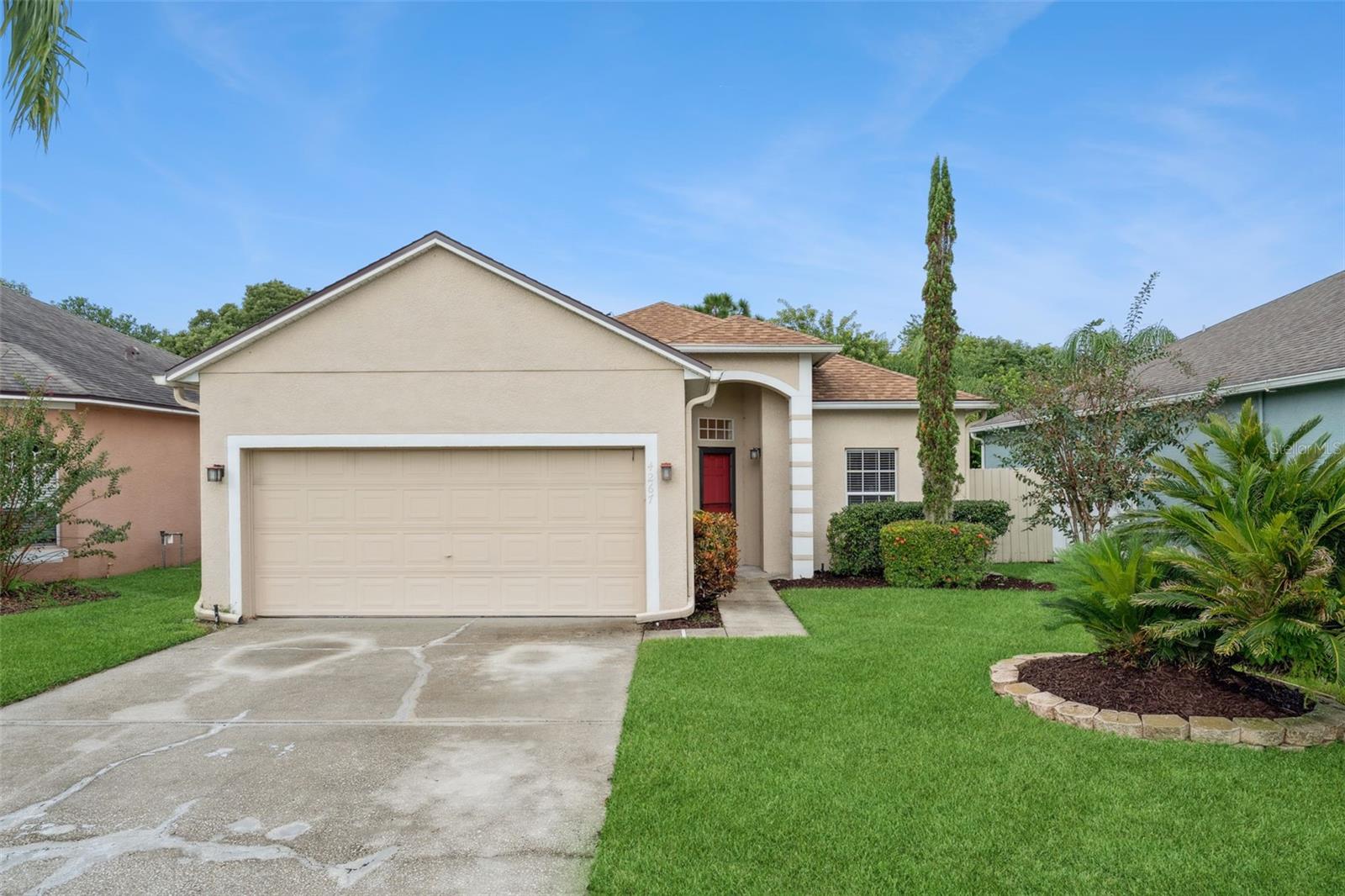 Welcome to 4267 Waterside Pointe Circle, a beautifully maintained 3-bedroom, 2-bath single-family home that perfectly blends comfort, functionality, and style. Step inside to find soaring ceilings and a thoughtfully designed floor plan that maximizes every square foot, creating an open and inviting feel throughout. The spacious primary suite offers a peaceful retreat, while the main living areas flow seamlessly for effortless entertaining and everyday living. Outside, you’ll fall in love with the fenced backyard oasis, a private resort-style escape surrounded by lush, manicured landscaping that makes every day feel like a getaway. Ideally located with convenient access to SR 417, this home offers a truly central location with quick access to surrounding areas and major destinations. Enjoy being just minutes from Waterford Lakes Town Center, where endless shopping, dining, and entertainment options await. This home has been cared for with pride and offers both charm and practicality in one of Orlando’s desirable communities. Whether you’re looking for your first home, a place to grow, or to downsize in comfort, this property is move-in ready and sure to impress.