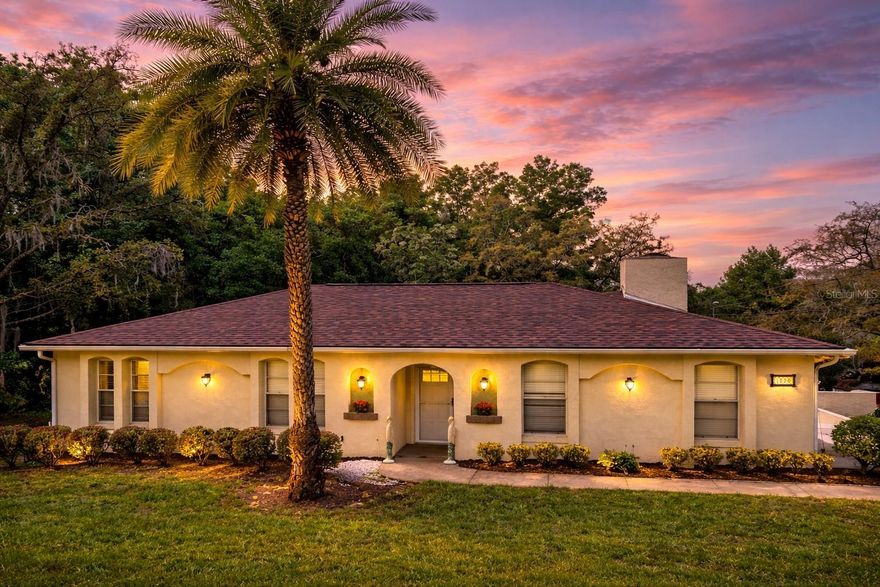 One or more photo(s) has been virtually staged. Welcome to this solidly built, well-maintained 4 Bedroom, 2 bath POOL HOME set on a high elevation corner lot in the desirable Eustis/ Mount Dora area. Built of concrete block with stucco exterior, this home has proven to be exceptionally sturdy over time. The property sits on a gentle hill overlooking a nearby lake, offering privacy, breezes and peace of mind. Over the years the home has received significant functional upgrades including a new roof in 2025. This home is Move In Ready featuring an open floor plan that flows nicely as well as Outdoor Living areas as its highlights. The inviting pool with large screen room and upper deck perfect for the relaxing evenings as well as generous fenced in yard space with a cute courtyard area. With no HOA and a quiet, established neighborhood, this home offers it all.