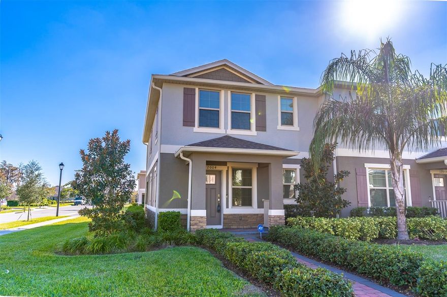 This townhome is sure to impress with an open floor plan, loads of natural light and a delightful kitchen. Upon entering the home, you immediately see the spacious downstairs open floor plan with a living room, dining and kitchen all seamlessly flowing into the other. The kitchen boasts granite counter, breakfast bar and a closet pantry. The openness allows for ease of entertaining. A half bathroom also is located on the first floor. All the bedrooms are on the second level, as well as a wonderfully sized bonus area, perfect for a play room, study nook, or den. The primary bedroom provides a walk-in closet and ensuite bathroom with a dual sink granite vanity and shower. The primary bedroom is separate from the other two bedrooms providing great privacy. The Waterleigh community is valued for its clubhouses with fitness, resort-style pools and splash areas, playgrounds, dog parks, courts (by section), and miles of lakeside paths. Other amenities include lakeside pavilions, mini-golf, sand volleyball, and simple fishing spots turn sunsets into a routine.