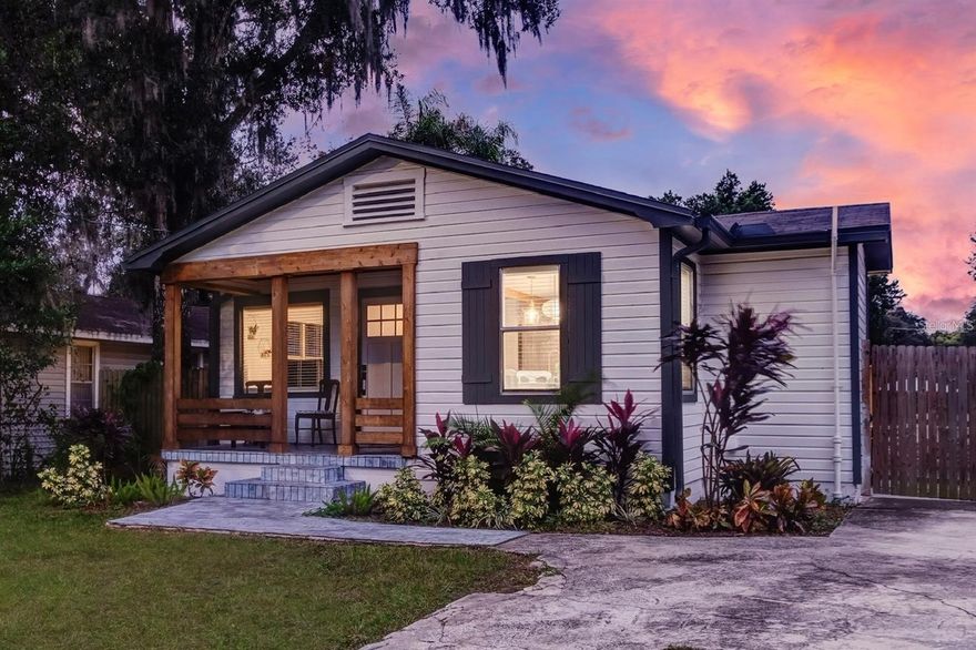 Welcome to this luxurious craftsman bungalow located right in the heart of the city CLOSE TO EVERYTHING! This historic Seminole Heights home was lovingly restored and meticulously remodeled from top to bottom with high-end finishes while still showcasing its vintage features and charm throughout. You're welcomed into the warm open-concept living room with exposed tongue and groove ceiling and large windows that flood the space with natural light. The modern farmhouse kitchen is perfect for entertaining- equipped with: quartz countertops, stainless appliances, custom 2-tone cabinetry, sit-at bar, gold hardware, and furnished with all the kitchenware you'll need. The large master suite is one of the nicest you will find in the area with a huge private en-suite and walk-in closet so big that you can dance inside. Slide the barn door open to your own boho spa with oversized double vanity, walk-in shower, large soak tub, and elegant gold finishes. The guest bedroom is also very spacious with a queen bed. The guest bathroom is equally beautiful with marble hex tile and stylish finishes. Off the kitchen is a full laundry closet and back door to your enormous private backyard oasis equipped with a paved area for secure parking, pergola with outdoor dining area, firepit, and storage shed. Located in the trendy desirable neighborhood of Seminole Heights which is full of great local restaurants, bars, and shops. Right off I-275, I-4, and the Crosstown so commuting anywhere in Tampa or beyond is a breeze. 5 min to Downtown Tampa/Channelside, Tampa Riverwalk/Armature Works, and Ybor City. 10 min to Raymond James Stadium and Busch Gardens, and just across the bridge from the best beaches in the country