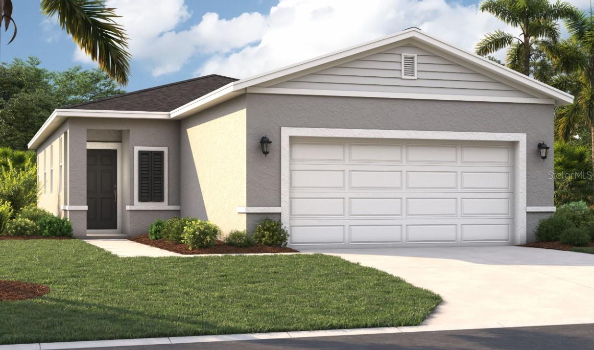One or more photo(s) has been virtually staged. Under Construction. Immerse yourself in the unique charm of Watermark, where modern living meets natural beauty. Our homes are thoughtfully designed with functional layouts, designer details, and open-concept floor plans to meet your diverse needs. The neighborhood's location is incredible. Nearby parks like Manatee Cove Park, Fay Lake Wilderness Park, and Cocoa Riverfront Park offer natural wonders. Watermark is conveniently close to major highways (I-95, FL 528, and US-1), allowing easy access to Orlando International Airport, downtown Orlando, and Walt Disney World Resort. Feel closer to home with Watermark's pool and cabana to relax and enjoy the Florida sunshine. Plus, you'll be just 15 minutes from Port Canaveral and the Kennedy Space Center. If that's not enough, the beach is less than 20 minutes away! Discover the perfect combination of modern living and coastal lifestyle at Watermark.
The Bellinger offers the space you need to relax and feel at home, with three bedrooms, ample storage, and an open layout designed for your busy lifestyle. Upon entering the foyer, a hallway to your right leads to two guest bedrooms, a shared hall bath, and a convenient laundry room. Continue into the heart of the home and you'll find a spacious kitchen with a large walk-in pantry and center island offering ample storage and food prep space. There's an adjoining dining area, perfect for casual dining and the family room, located front and center of the kitchen, is the ideal space for entertaining. Your favorite feature of this new home will undoubtedly be the owner's suite, conveniently located at the rear for privacy and convenience. The attached bathroom features dual sinks, a water closet, and a large walk-in closet. This single-family home truly has everything you need in a dream home.