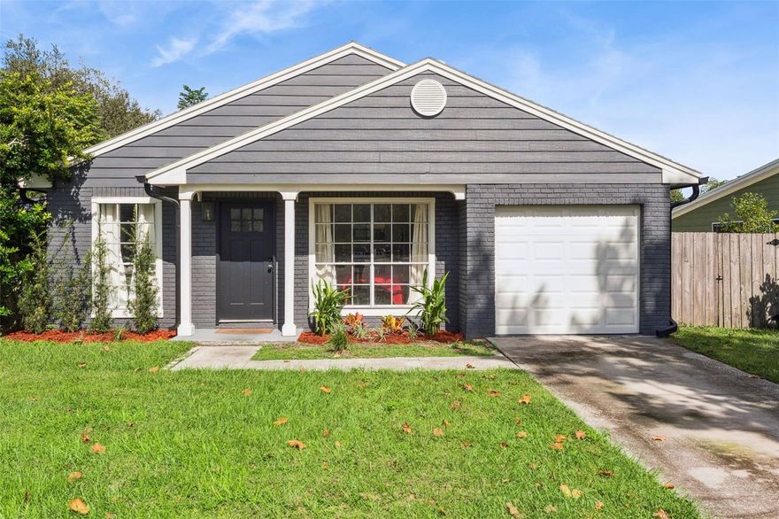 Looking for a private yard and an updated home at an AMAZING price? This beautifully renovated property showcases a modern and sophisticated design that instantly impresses. The spacious open floorplan, tall vaulted ceilings, and water-resistant laminate floors throughout create a seamless blend of style and comfort in this 3 bedroom, 2 bathroom home completed with an oversized 1 car garage.
As you enter, the bright and inviting kitchen stands out with newer stainless steel appliances, quartz countertops, and champagne hardware. White shaker cabinets with soft-close drawers provide generous storage, while LED recessed lighting adds warmth and ambiance.
The designer bathrooms have been completely remodeled with contemporary accents, textures, and finishes, offering a luxurious feel. An 11x12 screened side porch provides a peaceful retreat to enjoy morning coffee or entertain guests in comfort right off of the living room. 
Beyond the elegant interiors, this home includes practical upgrades such as a newer HVAC system, water heater, windows, garage door, and a newer roof ensuring peace of mind and energy efficiency.
The exterior is equally impressive with a private fenced yard that offers both privacy and plenty of room to entertain or for your pets to roam. Perfectly located just minutes from UCF, the 408, shopping, dining, and the airport, this home combines convenience with modern luxury. Whether you’re a first-time buyer, looking to upgrade, or searching for your forever home, this property is move-in ready and waiting to welcome you.