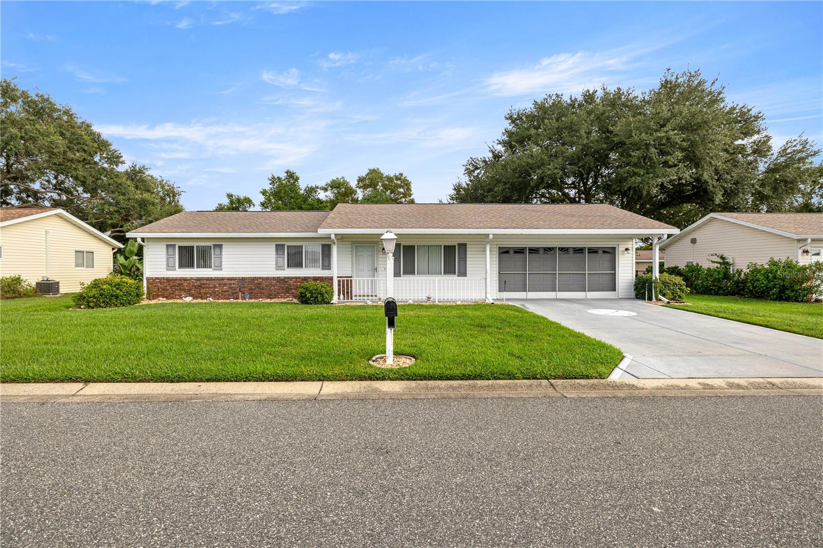 Well Maintained “Pecan” Model in Spruce Creek South – 55+ Gated Golf Community!
*HOUSE LOCATED IN THE PROTECTED ELECTRIC GRID SAME AS VILLAGES HOSPITAL, TO AVOID LONG-TERM ELECTRICAL INTERRUPTION*
Easy access in an out, situated near residential gate which leads to THE TERRACE PLAZA!
Welcome to this beautifully maintained 2-bedroom, 2-bath home with a 2-car front-facing garage additional privacy screen garage door, located on a nice size 0.18-acre lot in the sought-after Spruce Creek South, a 55+ gated golf cart community in Central Florida.
This home features vaulted ceilings, in the main living room and dining area tile in all the right places, and comes with most of the furniture you see, THE BIG RECLINER IN THE LIVING ROOM DOES NOT CONVEY!. The kitchen is just the right size for low Maintenace with plenty of space for your storage needs and opens to both a formal dining space and a comfortable living room.
Enjoy the Florida lifestyle from your acrylic-enclosed bonus Lanai with vertical blinds, which match the vertical blinds in the living room, and you also have a second enclosed Florida room for your enjoyment to relax or entertain which leads to the concrete patio area, perfect for grilling ... Let's also take notice of the front porch where you can also sit and relax.
Key Features:
2 Bedrooms | 2 Bathrooms | 2-Car Attached Garage
Primary Bedroom has en-suite private bathroom and walk-in closet.
***2023 ROOF*** and 2012 H.V.A.C with 2015 Hot Water Heater.
*** BROWARD HOME WARRANTY WILL BE OFFERED AT CLOSING AND PAID BY THE SELLER FOR ONE YEAR ***
All appliances, washer & dryer included!
Ceiling fans throughout.
Public sewar and water.
Community Highlights:
Enjoy the best of the golf cart lifestyle with direct legal access by Golfcart if you prefer across US-441 to shopping, dining, and medical services. Just minutes from The Villages, Spruce Creek South offers a peaceful, active lifestyle with resort-style amenities:
Clubhouse w/ fitness center, card rooms, billiards, and entertainment stage
Outdoor heated pool & jacuzzi
Softball field, racquetball courts, and 18-hole golf course with Pro Shop & restaurant
Gated RV & vehicle storage available at low cost
Dozens of clubs and year-round activities
Dog park, walking trails, and more
Additional Home Features:
Foundation: Slab
Construction: Vinyl siding, wood frame
Interior: Cathedral/vaulted ceilings, walk-in closets, L-shaped dining, combo living/dining
Lot: Cleared, landscaped with irrigation system
Cooling/Heating: Central electric
Prime Location. Peaceful Lifestyle.
Whether you're relaxing in the lanai, entertaining guests on the patio, or exploring all the community amenities, this home is perfect for enjoying everything Spruce Creek South has to offer.
Contact your agent today to schedule a private showing — don't miss your opportunity to own a piece of Florida paradise in this highly desirable 55+ gated golf community!
