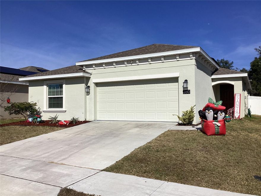 Welcome to this immaculate, like-new single-family home in the heart of Bartow, Florida!
Built in 2022, this stunning property blends modern design, everyday comfort, and impressive energy efficiency.
Step inside and experience an inviting open-concept layout enhanced by high ceilings and abundant natural light. The gourmet kitchen is the centerpiece of the home, featuring sleek stone countertops, stainless steel appliances, and a spacious center island—perfect for meal prepping, casual dining, or entertaining guests. The seamless flow from the kitchen to the family room makes this home ideal for gatherings of any size.
This generous floor plan offers 4 bedrooms and 2 full bathrooms, giving you plenty of space for family, guests, or even a home office. The primary suite provides a private retreat, complete with a large walk-in closet and a luxurious en-suite bathroom featuring dual sinks.
Designed with efficiency in mind, the home includes a solar power system to help reduce your electric costs. A 2-car garage adds convenience and extra storage. Outside, you’ll love the beautifully maintained, fully fenced backyard with vinyl fencing, a cozy fire pit area, and a stylish pergola, creating the perfect outdoor oasis for relaxation or entertainment.
Located in the serene Liberty Ridge community, you’ll enjoy peaceful living while staying close to Winter Haven, Lakeland, and Tampa. The neighborhood also features a patriotic monument honoring those who have served our country. Don’t miss your chance! This beautiful home will be available to rent starting January 1st. Schedule your private tour today and discover the best of Florida living!