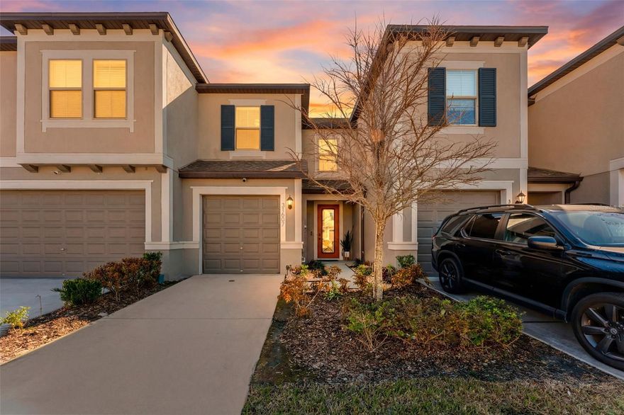 Welcome to your new Epperson Lagoon Home, where you live maintenance free and on vacation everyday with affordability. I am pleased to present this modern townhome with over 1,600 sq. ft. of living space, just a short stroll from the Renowned and Unique Epperson Lagoon.

The first floor features a bright and airy open concept floor plan with dining space, spacious living room area, guest powder room,  large kitchen with granite countertops, stainless steel appliances, walk in pantry and a large island with seating. Walk upstairs to your primary suite with dual vanities, a walk-in closet, two additional bedrooms with a 2nd full bathroom, laundry closet and a small hallway loft- perfect for desk space or a secondary sitting area. Be sure to enjoy your outdoor covered lanai space with the benefit of no rear neighbors. Feel the peace and serenity of the green and brown pastures by day, or enjoy soothing jazz music under the ambiance of your outdoor string lights at night.

The HOA includes High Speed internet, cable, landscaping, and exterior maintenance including your roof. Your insurance costs are very low as you cover only the interior portion of the home.

Resort-style amenities includes a 7 acre lagoon with a sandy man made beach, water slides, kayaking, dog parks, a beautiful Lake house, year-round community events & more! The home is walking distance to the lagoon along with golf cart paths to shops, the Publix Plaza, and is zoned for top-rated schools including the new Kirkland K–8 Charter School. Epperson is a fast growing walkable community located near The KRATE, Tampa Premium Outlets, Wiregrass Mall, Hospitals, an abundance of restaurants and major highways.  Come and experience exceptional value and convenience of day to day living at Epperson Lagoon.