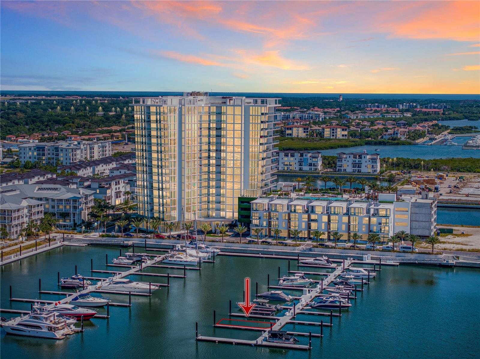 Your Chance to Own one of only a few Boat Slips that will be available for all of the Exclusive Marina Pointe owners! 50' Boat Slip with Water and Electricity to the slip in the most sought after LOCATION, LOCATION, LOCATION!! Marina Pointe is one of the premier waterfront new construction buildings in Tampa with true waterfront and a working Marina and Harbormaster. An amazing investment for personal use or to rent for income. The location of the slip itself is also prime offering both protection and incredibly easy access in and out of the harbor just a few slips in within the first protected row as marked on the photographs. The competition for Boat Slips as Buildings 2 and 3 Complete will become harder to find as the buildings fill with residents and will likely be scarcely available for purchase. Marina Pointe Boat Slips are available to purchase or rent for Existing Residents (Owners and Tenants) of Marina Pointe or Buyers purchasing or leasing a current unit available in Building 1 or for any New Pre Construction Buyers for Buildings 2 or 3. This is your chance to get in before there are no slips to be had in this prime waterfront community with amazing boating access to open water! If you already live here you know how amazing the location is and the prime opportunity to own one of Tampa's Best! If you are considering purchasing a new pre construction unit in one of the new towers you will be amazed by the elegance, and amenities that Marina Pointe has to offer! Unbelievable views, unobstructed sunrises and sunsets, incredible access to open water and all the boating venues, restaurants and bars. Just pull up and enjoy an evening of entertainment, dining and fun!