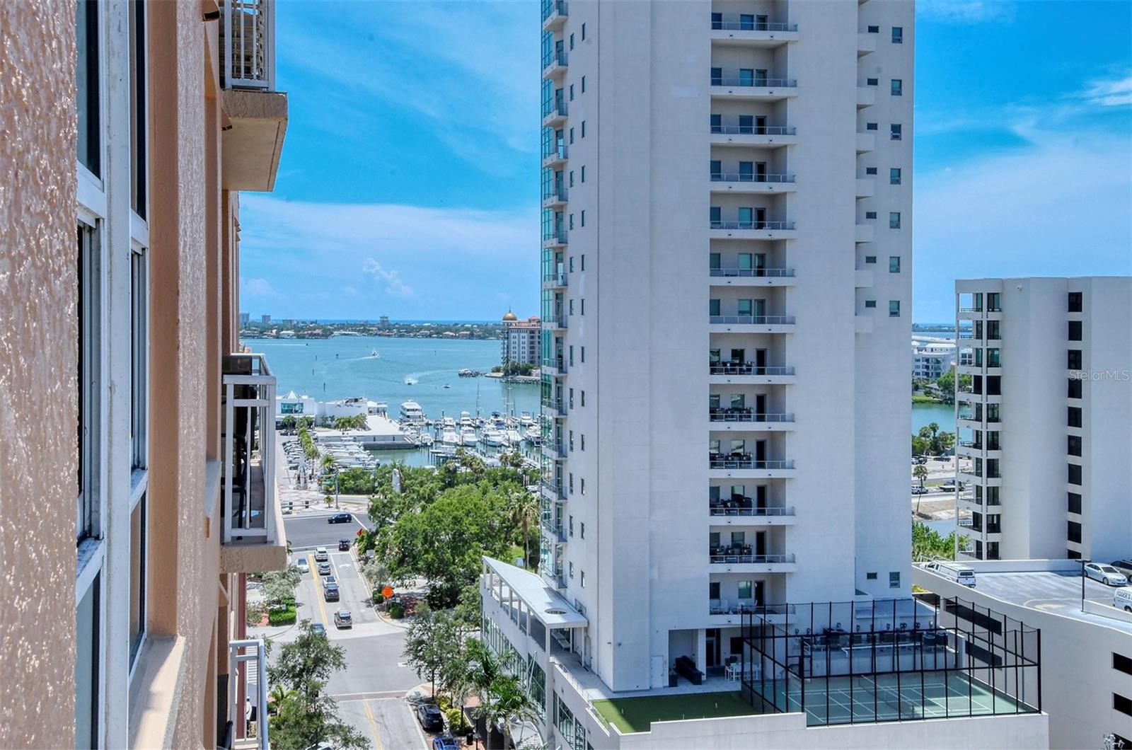 DOWNTOWN SARASOTA'S 1350 MAIN for LEASE. This Two bedrooms and two baths FURNISHED condo has Sensational bay views and overlooks the Marina and Sarasota bay front. This 12th floor unit features wood and laminate floors, marble tile, custom bathrooms, wall mounted televisions, Italian cream cabinetry and tiled balcony with water views. Perfectly located in the heart of Downtown Sarasota, with everything at your fingertips. At 1350 Main you will enjoy the finest amenities that a building can offer: Fitness center, heated swimming pool and spa, barbecue area, conference and social rooms, secured garage assigned space parking, 24 hour concierge service. Best location in downtown Sarasota at the corner of Palm Avenue and Main Street. Three month minimum stay. Monthly Rates June through November $3800/ December $7000. No Pets and NO Smoking. This unit is not available January through May.