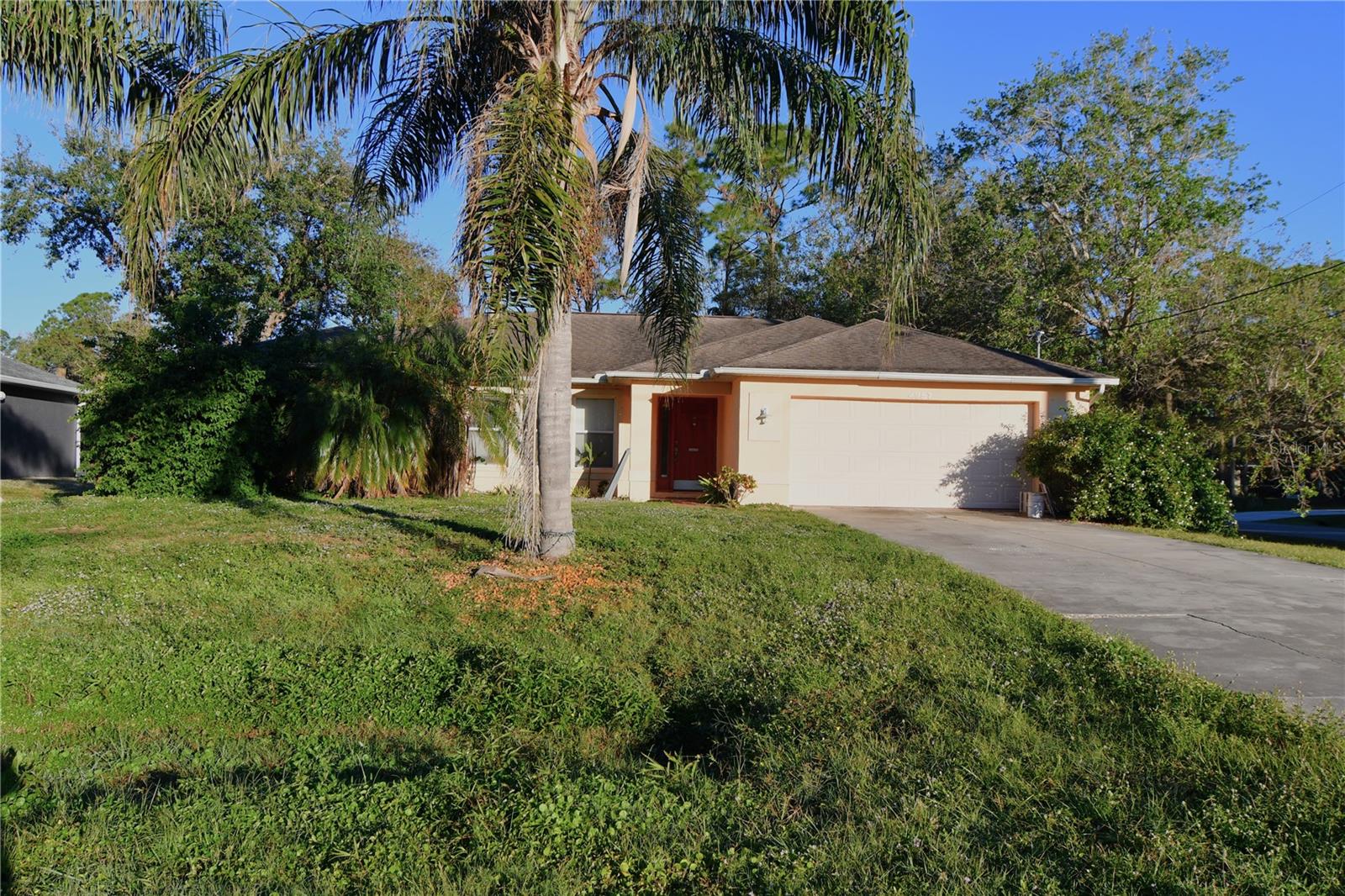 North Port "First American Homes Built" 3 Bedroom, 2 Bathroom with attached 2 Garage. Home sits elevated on a large corner lot with 1,728 square feet of living space. Split floor plan with high ceilings and screened in lanai. Spacious living and dining area along with a large separate family room. Located in the sought-after North Port area, this residence is situated in an established neighborhood, is not in a flood zone or HOA. Minutes from I-75 and Tamiami Trail. Convenient to Florida’s best beaches, golf, public boat ramps, shopping, restaurants, entertainment and so much more.