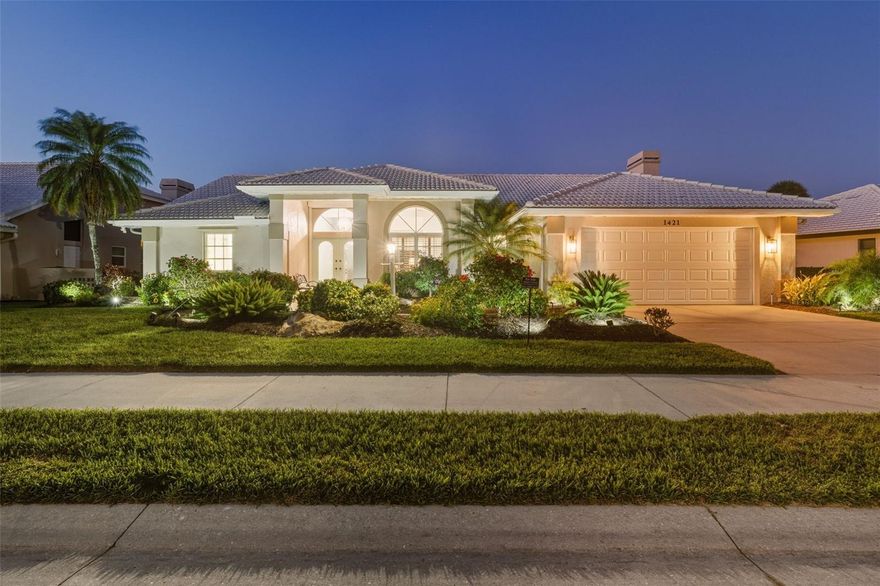 Million Dollar Lakefront Views in the highly sought-after Waterford Golf Community!  Discover the perfect blend of luxury, comfort, and true Florida living in this beautifully updated three-bedroom, two-bath pool home. In addition to the  breathtaking lake views, you’ll experience abundant wildlife and the serenity of a tropical oasis — all from your own backyard. As soon as you step into the foyer you’ll see views of the pool & lake along with a living room and a formal dining room to your right. There is an entrance to the kitchen near the dining room & a pocket door to close off the kitchen during a formal gathering. The kitchen opens to the family room with cozy fireplace. The tastefully updated chef’s kitchen features granite countertops, white cabinets, pantry, and stainless appliances—including a double oven and wine refrigerator. Near the breakfast nook is a hallway leading to two generous guest bedrooms and guest bathroom- which doubles as a “pool bath.” The primary suite is ideally located on the other side of the home and features a unique nook for an office or additional sitting area—complete with an uninterrupted view of the lake through the panoramic lanai. The primary bedroom provides direct access to the pool with a private pocket sliding door. On the way to the ensuite bath- you’ll pass two spacious walk-in closets. The bathroom has been completely renovated to include a new vanity with dual sinks, mirror, and huge walk in shower with multiple shower heads. The light and bright laundry room is located near the kitchen & family room and is equipped with cabinets & a sink. The pool area has been renovated to include brick pavers, outdoor shower, panoramic view pool cage (2023), and new heater (2025). The  30 x 14 pool offers plenty of room for swimming laps or just floating under the Florida Sun. The tile roof was installed in 2014 and the AC was installed in 2025. Additional updates to the home include interior paint throughout (2025), landscaping (2025), exterior paint (2022), laundry room sink and faucet (2025), and plantation shutters throughout. Not in a flood zone, one low HOA fee of $2,165 per year and no CDD fee. For peace of mind during storm season there are hurricane shutters for all windows and doors. Waterford offers 27 holes of championship golf, a heated pool, lighted Har-Tru tennis courts, pickleball, social room with kitchen, dance floor and fitness center. After a day of golf, enjoy lunch at the club with no restaurant minimums. Membership to Waterford Golf Club is not required. Easy access to Interstate 75, U.S. 41, medical offices and the new Sarasota Memorial Hospital. Just minutes to Venice Island which is known for its pristine beaches, shopping, dining, splash pad, parks, fishing pier, tennis courts, weekly farmer’s market, tons of events, and so much more! Schedule your showing today and start living the Florida lifestyle! (See floorpan in photos)(Complete list of updates attached in the MLS) Move-in-Ready. Furnished Option Available.