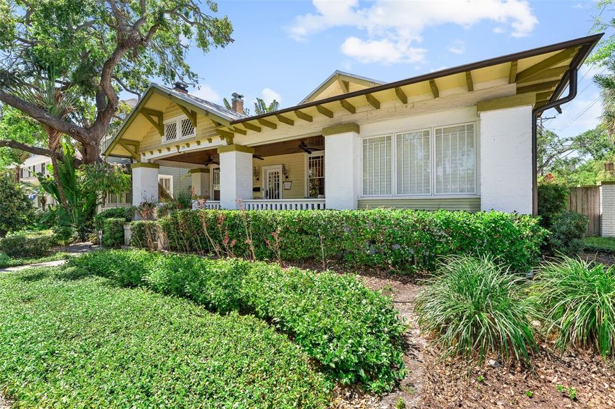 COME HAVE ANOTHER LOOK! NEW PRICE! MOVE IN READY with a income producing dwelling or in-law suite!
Welcome to 701 South Boulevard, Hyde Park – A Rare 1920s Historic Bungalow. sitting at a 36ft Elevation! LOCATION LOCATION!
Nestled between Bayshore Boulevard and Swann Avenue in the highly coveted Morrison Grove Subdivision, this timeless 1920s bungalow offers a rare blend of historic charm and modern luxury. Boasting 4 bedrooms, 3 baths, plus a den, sun-room, entertainment room, wine storage, and a dedicated laundry room, a two car parking pad with garage and a large spacious Studio apt above with private access. Located on a corner deep lot. This home is a true Hyde Park treasure! Nestled on a elevated street this home had no hurricane flood damage located in zone x high and dry! Have peace of mind in this Historic Gem!
Step into a beautifully preserved residence where character meets convenience. The gourmet kitchen features a Wolf 6-burner gas stove, Sub-Zero refrigerator, double electric oven, and over 30 feet of granite countertops. Enjoy casual mornings in your private breakfast nook overlooking the sparkling pool and spa, all set on stunning travertine that stays cool underfoot even in summer.
Entertain in style with a movie room equipped with an electric HDR projector and 5.1 surround sound. The expansive master suite offers a serene retreat with a clawfoot tub, walk-in shower, and private ensuite. Outdoors, unwind on your putting green or gather around in the lush, low-maintenance turf yard.
A detached two-car garage includes dual parking pad a wine storage closet with its own AC for temperature control and a laundry room. Above garage you will find a full-size studio apartment complete with its own kitchen, walk-in closet, laundry, and private entrance – perfect for guests or additional rental income.
Throughout the home, historic details shine: original heart-of-pine floors hidden beneath oak veneer, coffered ceilings, picture rails, three gas fireplaces (including a double-sided brick fireplace in the dining room), stained glass accents, built-in hutch, pocket doors, and hand-painted murals signed by the artist. 701 South Boulevard is more than a home – it’s a piece of Tampa history, thoughtfully updated for today’s lifestyle. Come experience the charm and grandeur for yourself.