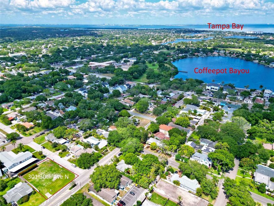HIGH AND DRY! Residential, buildable, oversized corner Lot in NON-EVACUATION AREA, Zoned NT1. Lot dimensions: 77’x127’ with alley access. Opportunity to build in the beautiful Coffee Pot Bayou area. Convenient location off of 4th St. N., located 5 minutes from downtown St. Petersburg, shopping, restaurants, recreation, entertainment, and just a short drive to interstates, airports and beautiful gulf beaches. Don't miss this opportunity to own one of the few vacant lots remaining in that area!