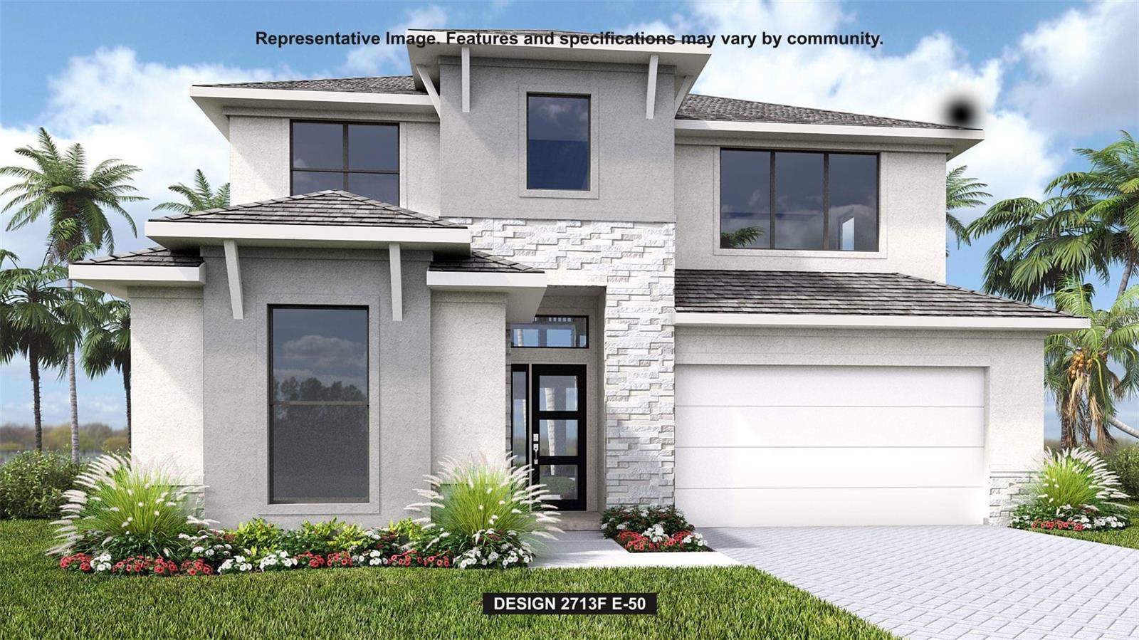 Under Construction. Welcoming entryway is embraced by a private guest suite with full bathroom and ample storage space and French doors that enclose the home office. As you enter the kitchen you will see a large island with built-in seating and a corner walk-in pantry. The dining area is embraced by a corner of windows and provides access to the extended backyard covered lanai. The family room boasts ample natural light from the sliding glass doors overlooking the backyard. The primary bedroom hosts three large windows. Double doors lead into the primary bathroom which features dual vanities, a freestanding tub, glass enclosed shower, and oversized walk-in closet. Upstairs you are greeted by a game room that overlooks the family room below. Two secondary bedrooms with additional storage and a full bathroom complete the second level. The laundry room is located off of the family room. Two-car garage.