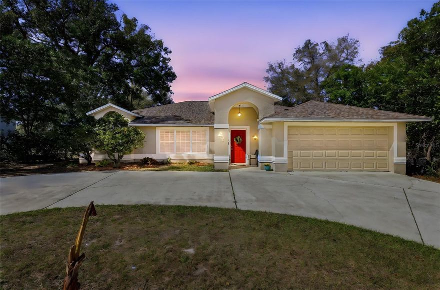 This split floor plan 3/2 home with a 2-car garage less than a 5-minute drive to Historic Downtown Deland boasts brand-new plumbing in 2025, a brand-new roof in 2024, septic drain field in 2023 and a new AC system in 2021.  Entering this beautiful home, the tall ceilings of the front living room provide a spacious feeling and many options for the layout of your new home. The centrally located kitchen includes a reach-in pantry and is adjacent to the dining area and rear family room, which flows seamlessly to the large, fenced back yard and huge screen room with two ceiling fans. The large 14’ X 13’ primary bedroom suite features a walk-in closet, and an ensuite bath with dual sinks and a walk-in shower. The washer and dryer in the indoor laundry room, all kitchen appliances, and the shed with electric in the back yard all stay. Located about .4 mile from a grocery store and very close to 15A, convenience and quick access to highway 44 and I-4 are both just one call way. All measurements are approximate and should be independently verified.