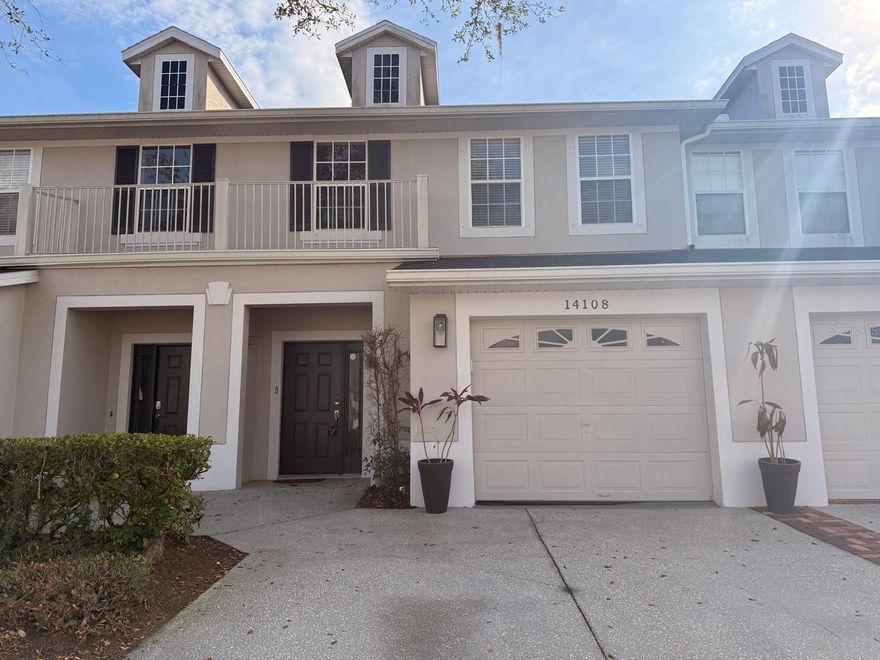 Welcome to this outstanding townhouse located within a secure gated community and positioned at the end of a quiet cul-de-sac. This beautifully upgraded two-story, 2.5 bathroom, and three rooms East Orlando residence offers enhanced privacy, minimal traffic, and a peaceful setting highly valued by families and executive tenants alike. 
Located within walking distance of A-rated Timber Creek High School, Timber Springs Middle School, Timber Lakes Elementary, and just minutes from UCF, this home offers the perfect blend of top-tier education access, refined comfort, and modern functionality. A striking tall wood ceiling creates an elegant first impression, leading into a light-filled open-concept layout featuring first-floor luxury vinyl- wood flooring, wood stairs, and seamless flow throughout. The modern kitchen is appointed with floor-to-ceiling cabinetry and a sleek quartz peninsula ideal for entertaining and everyday living, while the integrated porch extension enhances the main living space. The first floor also includes a guest bathroom, a versatile flex space perfectly suited for a private home office or studio, and a brand new 2025 water heater. The second floor has  a dedicated laundry room with additional storage, tile flooring, a second bathroom has been thoughtfully upgraded with contemporary tile and vanity finishes, and a spacious Master bathroom that includes walking closet. Residents enjoy resort-style amenities including controlled gated access with resident decal entry, security patrols, surveillance cameras at the gate, swimming pools, fitness center, clubhouse, tennis, basketball and pickleball courts, playground, on-site management, common area maintenance, and trash services. Appliances include refrigerator, range microwave, dishwasher, washer, dryer, and a new stove. Ideally located near major highways, premier Waterford Lakes shopping center, restaurants, grocery stores, medical facilities, and everyday conveniences, this home delivers security, privacy, and exceptional lifestyle convenience — making it a compelling premium rental opportunity in one of East Orlando’s most desirable communities. No pets and no smoking permitted.