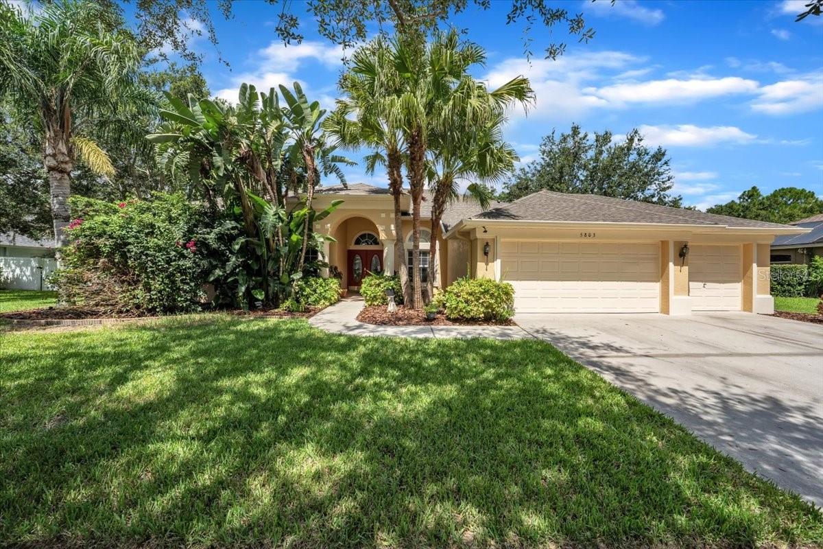 Tucked in the exclusive enclave of Parkside Village—an intimate and sought-after section of the highly desirable FishHawk Ranch community—this beautifully maintained one-owner Sunrise build offers a rare blend of privacy, space, and unbeatable location, all with no CDD fees. With a lush conservation backdrop and a generous .33-acre lot, this property delivers the kind of outdoor space that’s hard to find—especially at this price point. Parkside Village is one of FishHawk Ranch’s best-kept secrets—quiet, private, and zoned for some of the top-rated schools in Hillsborough County, including Bevis Elementary, just a 3-minute bike ride away. Say goodbye to the car line and hello to an easier morning routine! From the curb, you’ll be immediately impressed by the three-car garage, lush landscaping, and a new roof (2022). Inside, the home opens with elegant bamboo flooring, a sun-filled formal living and dining space, and a dedicated home office up front—perfect for working remotely or staying organized. The heart of the home is the bright, open kitchen, featuring granite countertops, stainless appliances, a center island, separate bar seating, a stylish backsplash, and a cheerful breakfast nook. The kitchen flows into the spacious family room, where soaring vaulted ceilings, updated built-ins, and Sunrise’s signature trapezoid windows create a space that feels both warm and impressive. The primary suite is a true retreat with tray ceilings, a cozy sitting area, lanai access, and his-and-hers closets (including one walk-in!). The ensuite bath features a soaking tub, walk-in shower, and dual vanities with a makeup counter. A split-bedroom layout ensures privacy for all—two bedrooms share a Jack-and-Jill bath, while a fourth bedroom enjoys its own nearby full bath. At the back of the home, a media room with built-in surround sound and screen sets the scene for cozy movie nights, game-day parties, or binge-watching your favorite series. Outside, the screened lanai opens to a private gazebo-style outdoor kitchen area—the perfect place to grill, unwind, and entertain—surrounded by peaceful nature and no backyard neighbors. You’re just steps from serene neighborhood trails, offering the feel of a private retreat while still being close to everything. This is more than just a home—it’s a rare chance to own in one of the most desirable pockets of FishHawk Ranch. Homes in Parkside Village don’t hit the market often—don’t miss your opportunity!