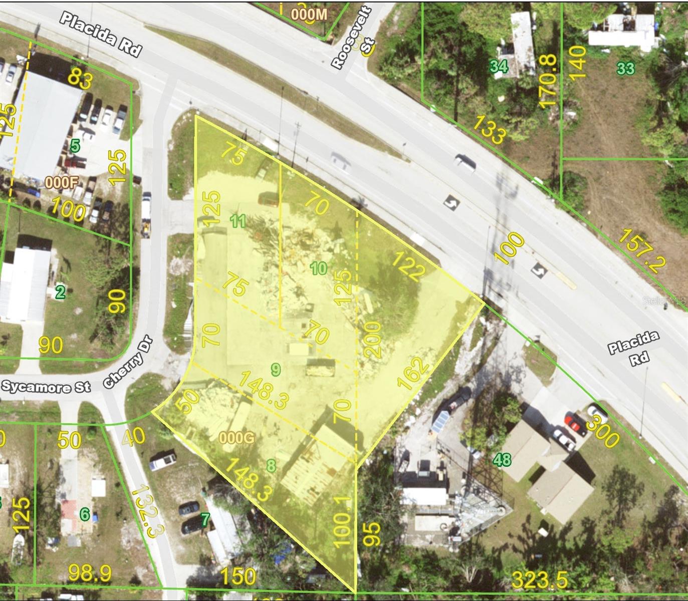 HIGH EXPOSURE COMMERCIAL LOCATION FOR DEVELOPEMENT 1.05 acres zoned CG with 267 feet of frontage on Placida Road with AADT traffic count of 15,900. Property contains a small tract zoned CI as well. Utilities available include water, sewer and 3 phase electric.